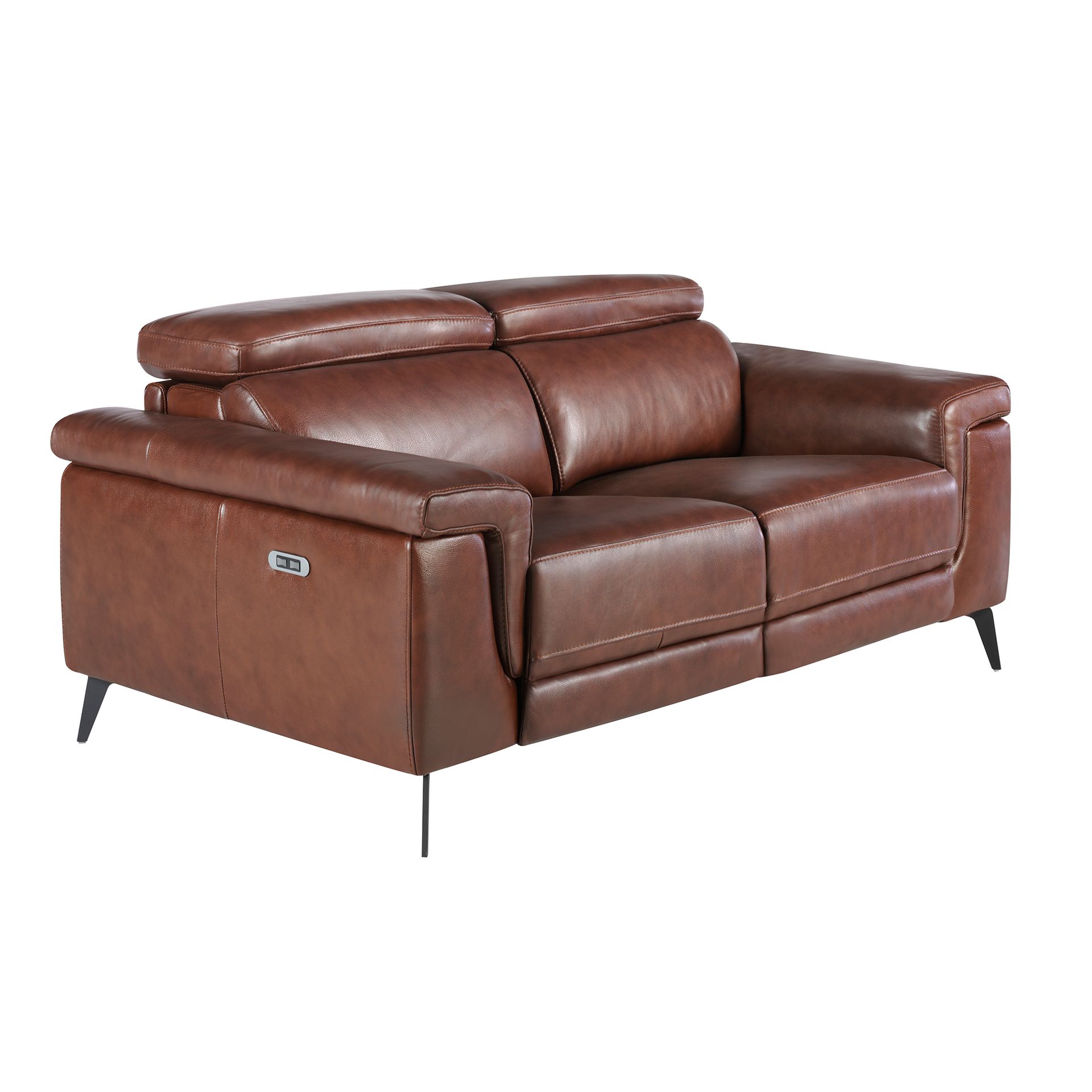 2 seater relaxation sofa in brown leather