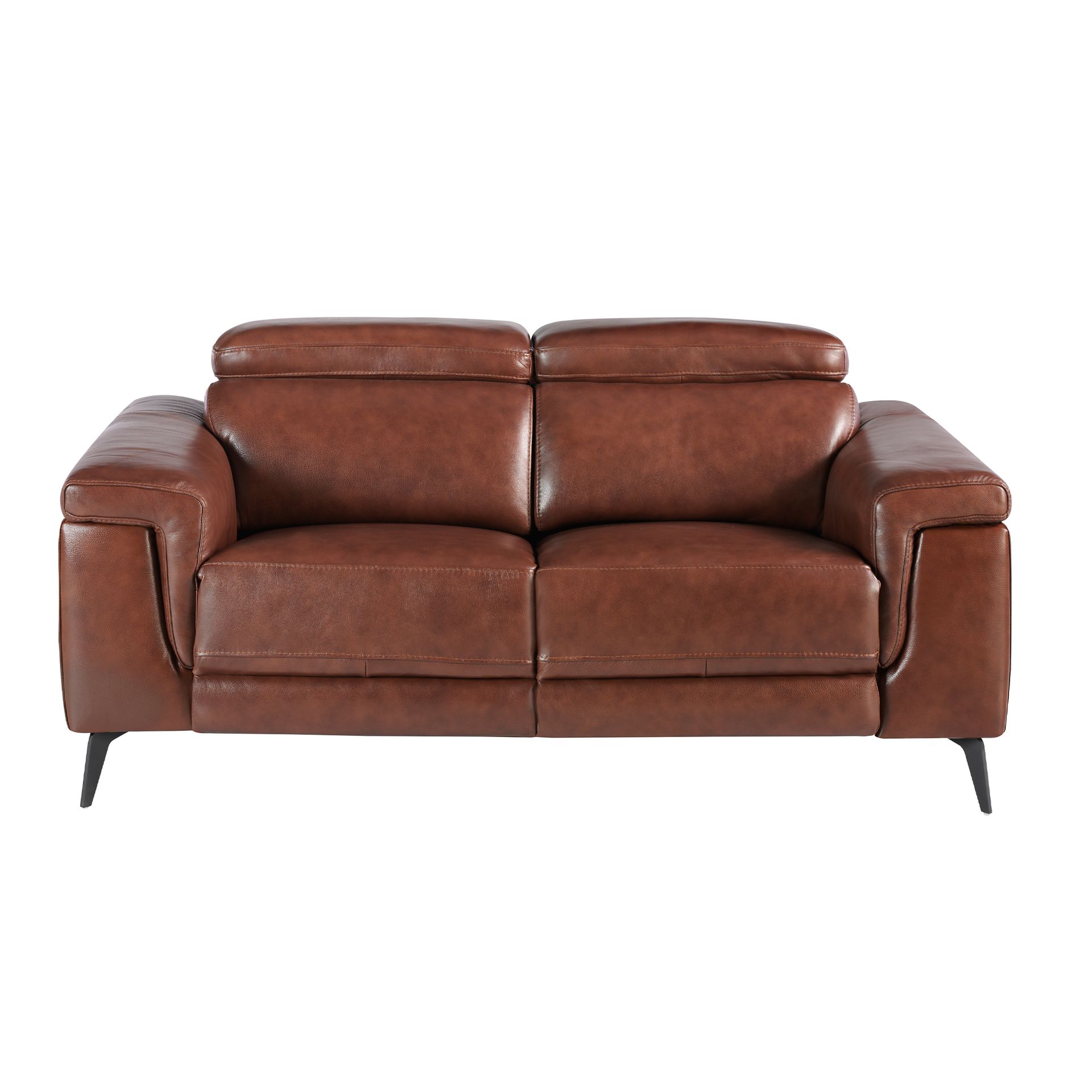 2 seater relaxation sofa in brown leather