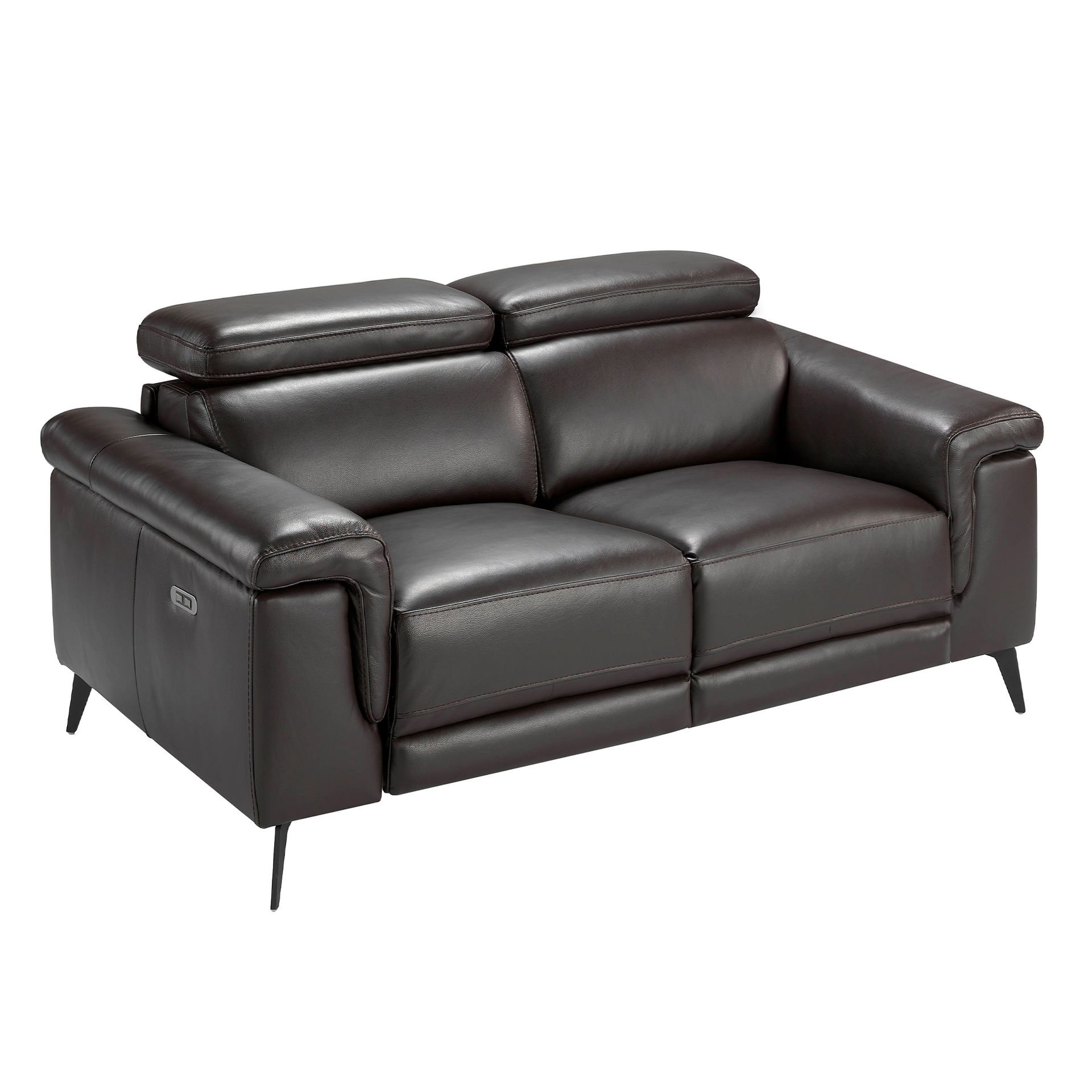 2 seater relaxation sofa in chocolate brown leather