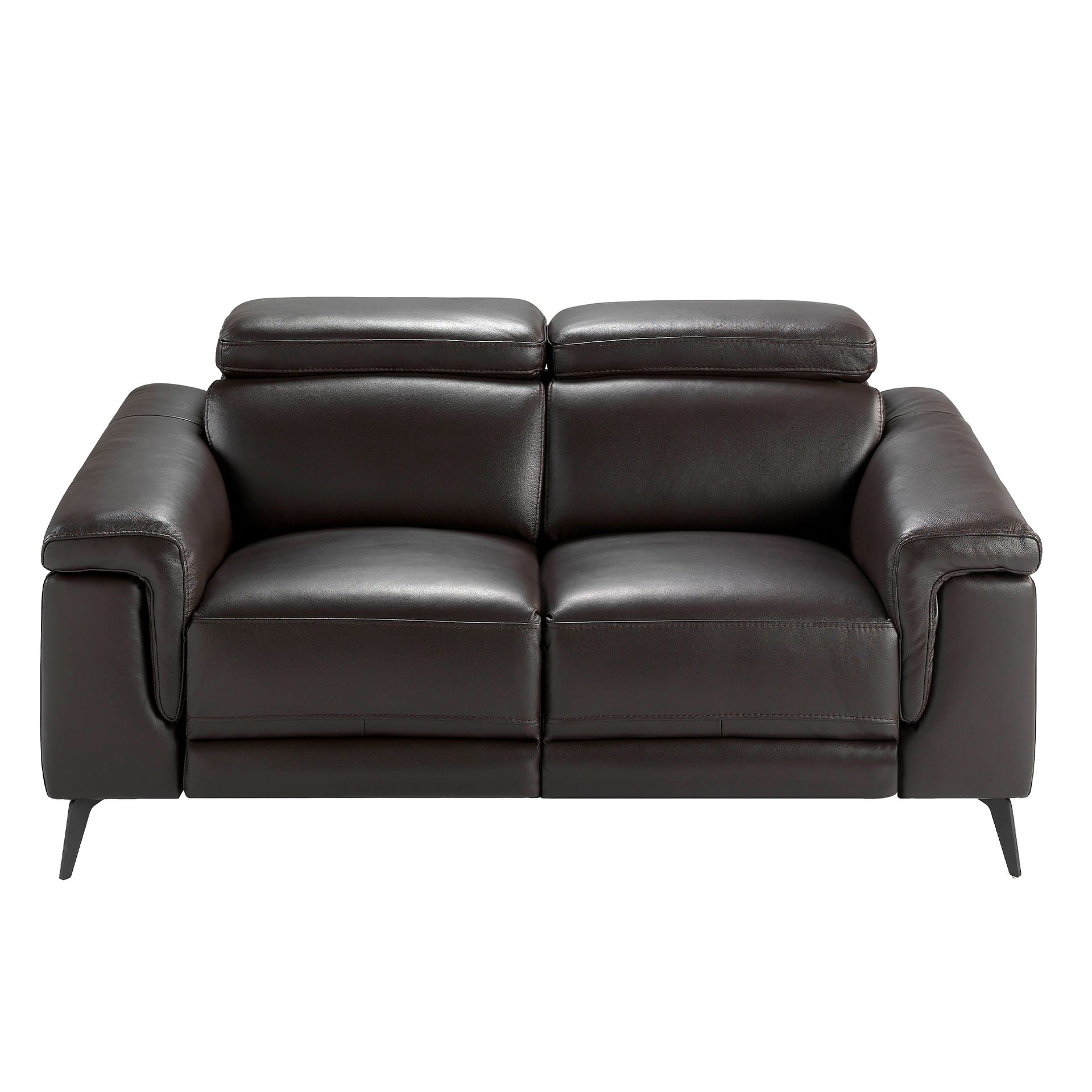 2 seater relaxation sofa in chocolate brown leather