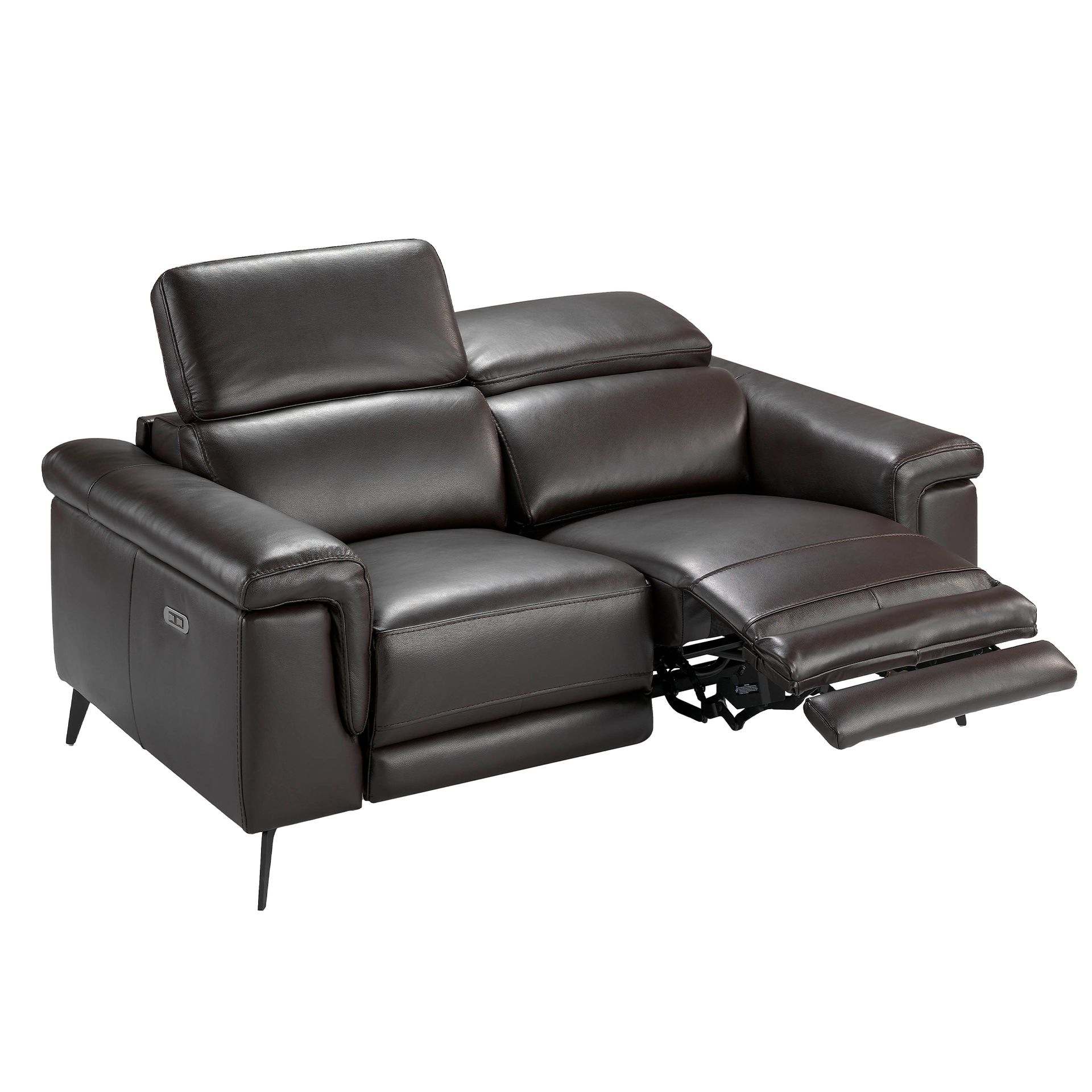 2 seater relaxation sofa in chocolate brown leather