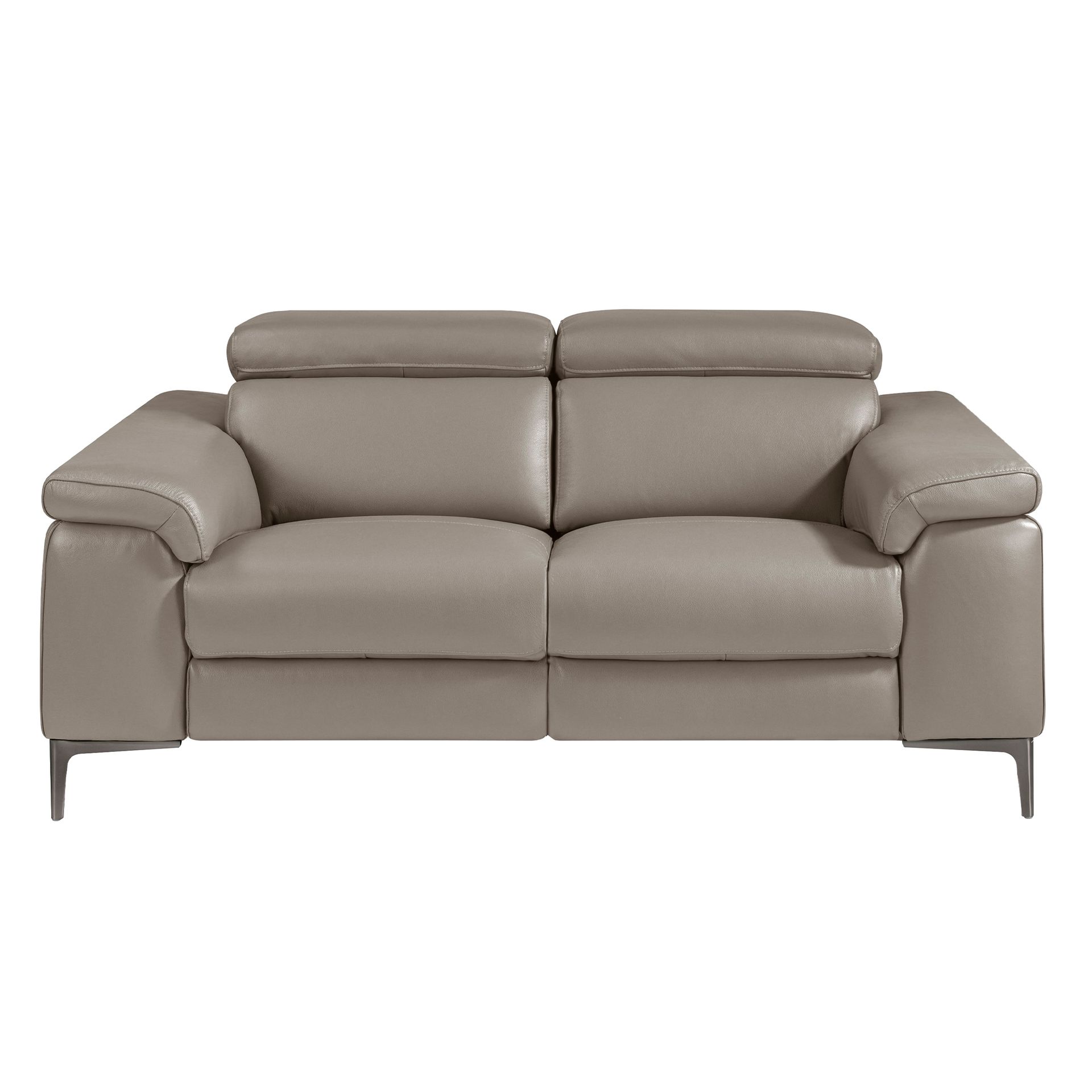 2 seater relaxation sofa in dark grey leather