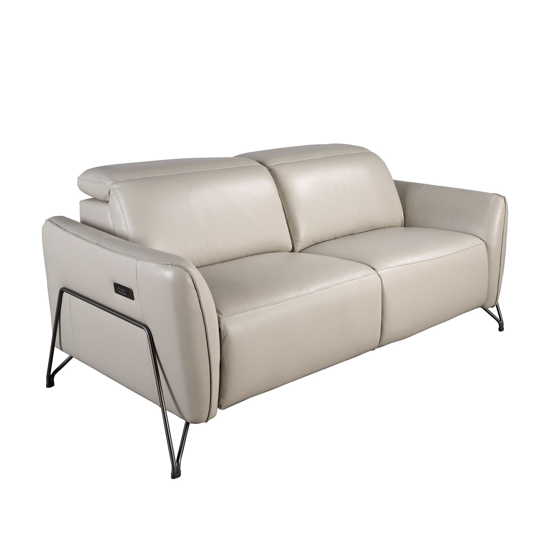 2 seater relaxation sofa in sand leather