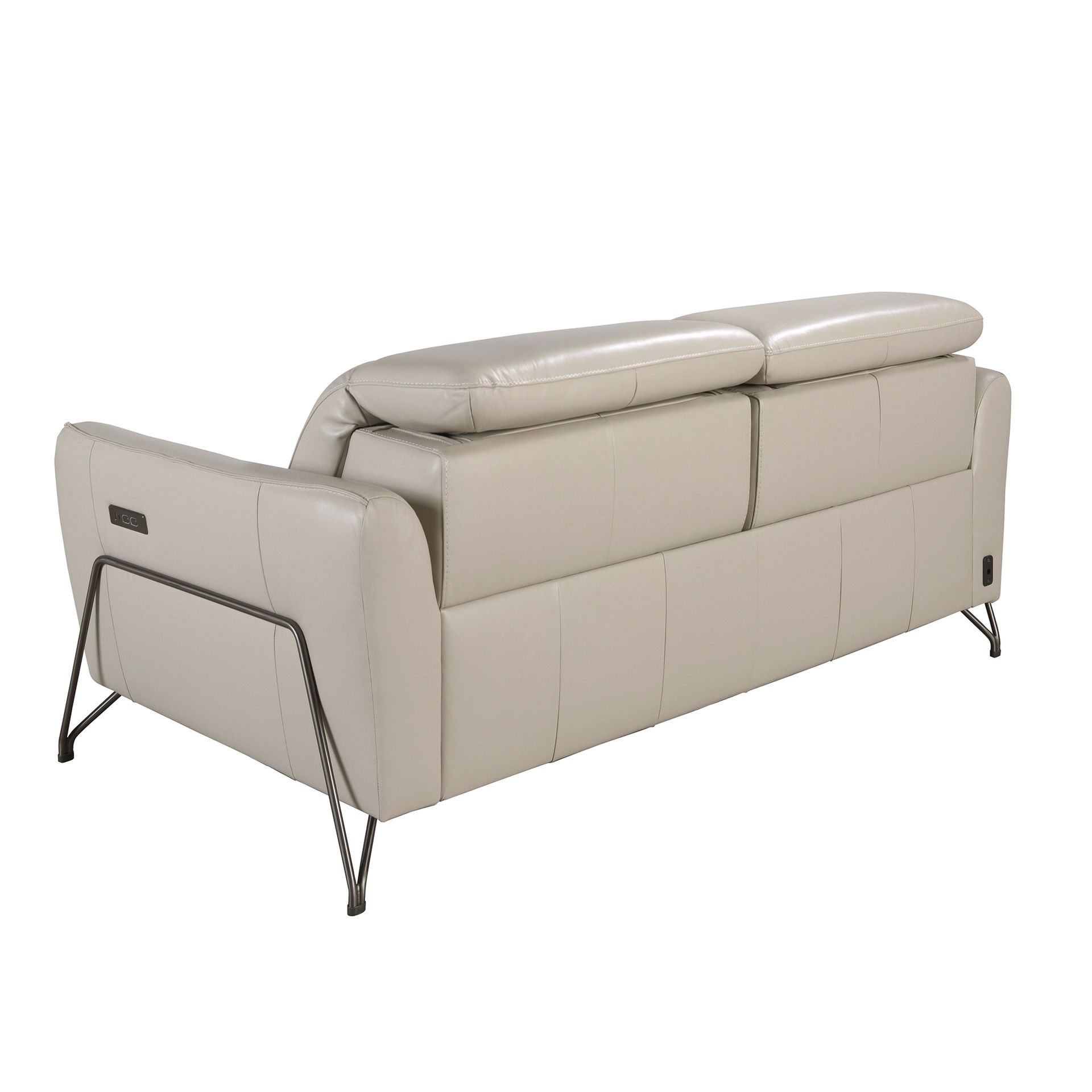 2 seater relaxation sofa in sand leather