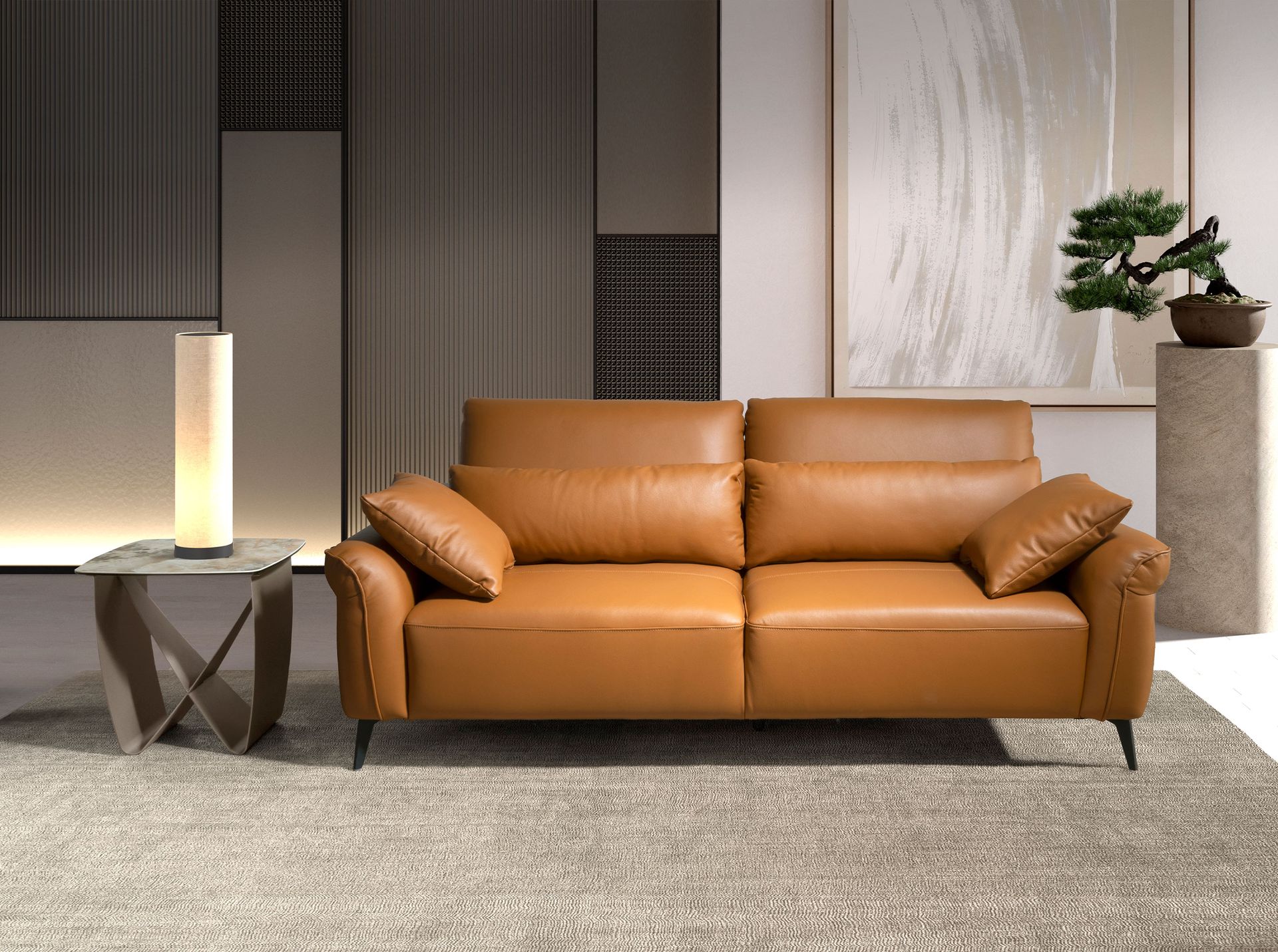 2 seater sofa brown leather