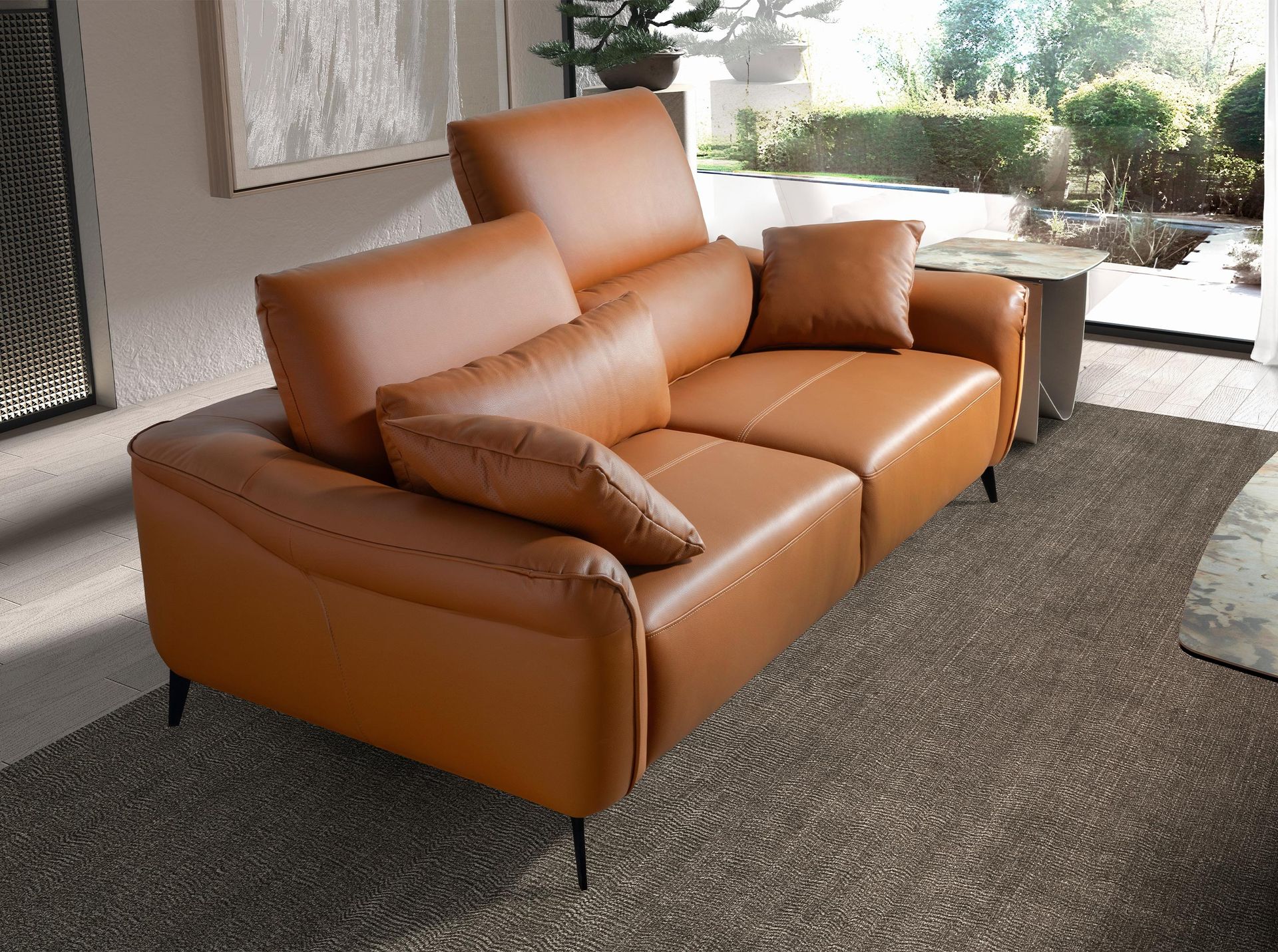 2 seater sofa brown leather