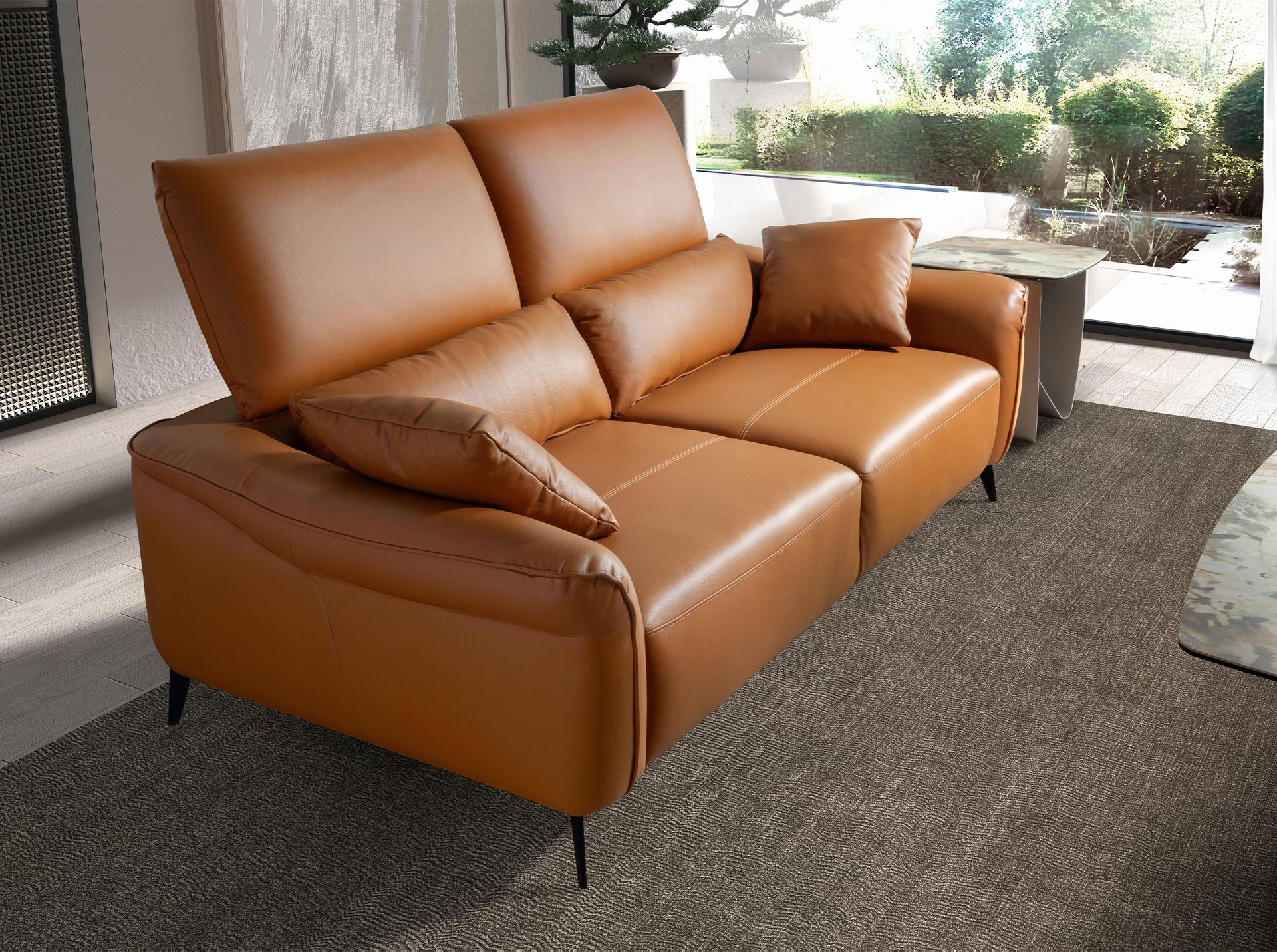 2 seater sofa brown leather