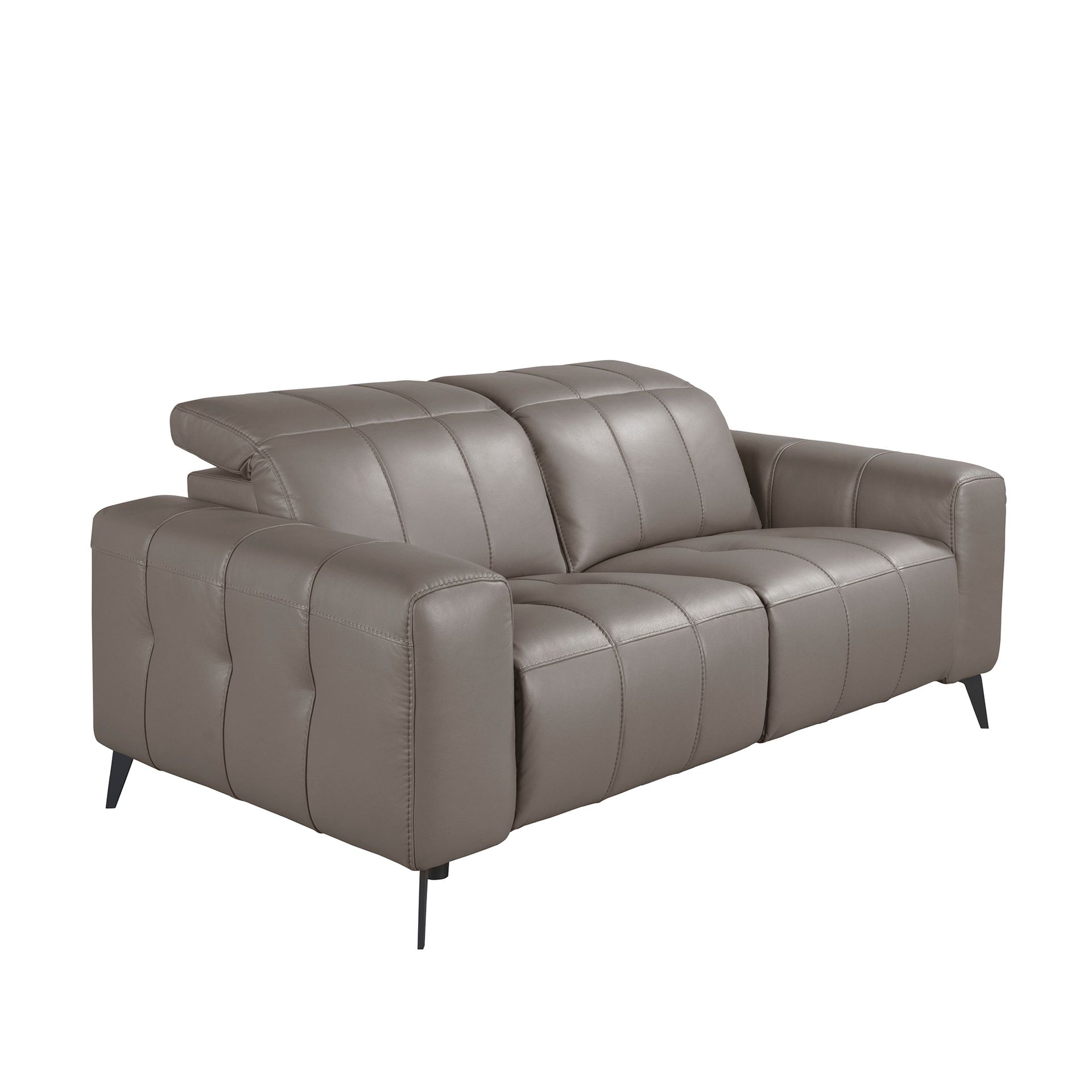 2-seater relaxation sofa in grey leather