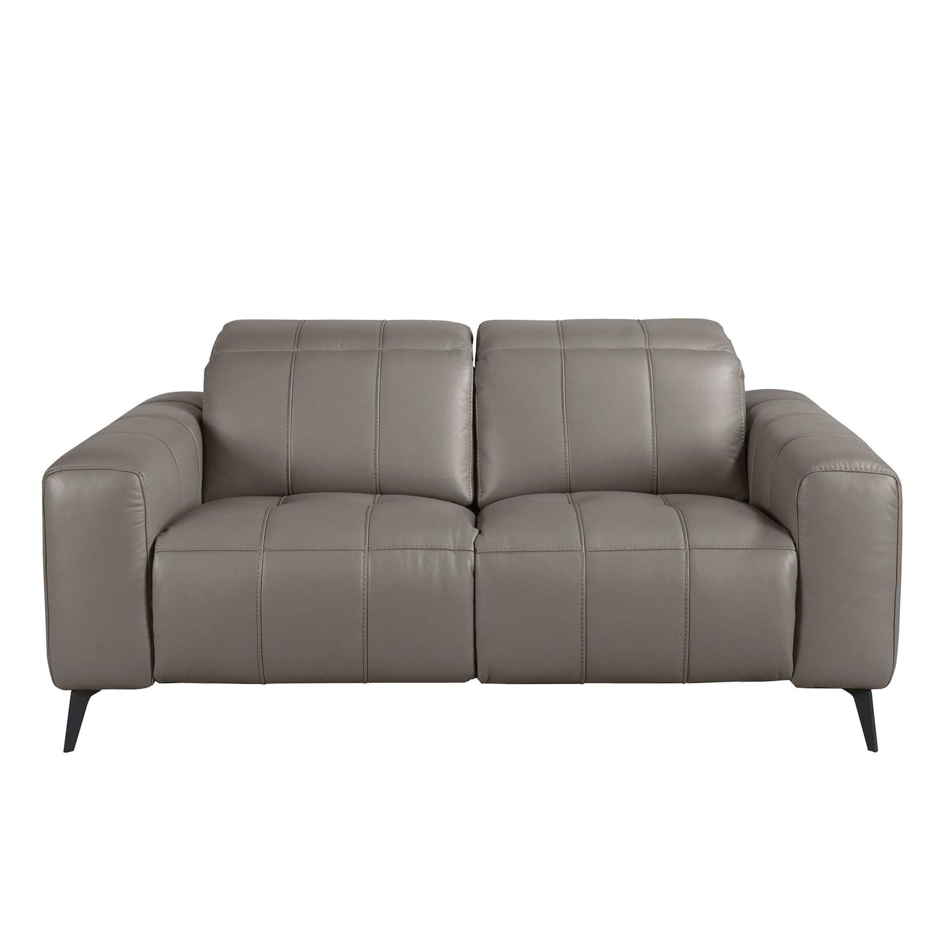 2-seater relaxation sofa in grey leather
