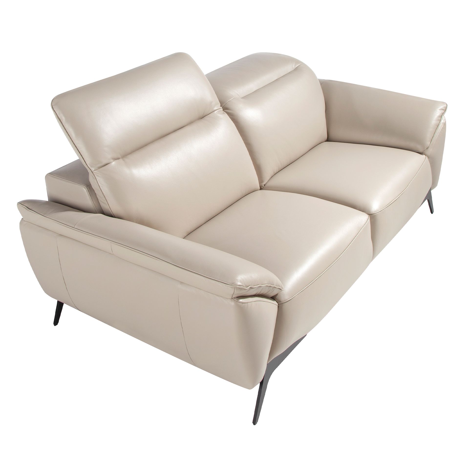 2-seater sofa in taupe leather