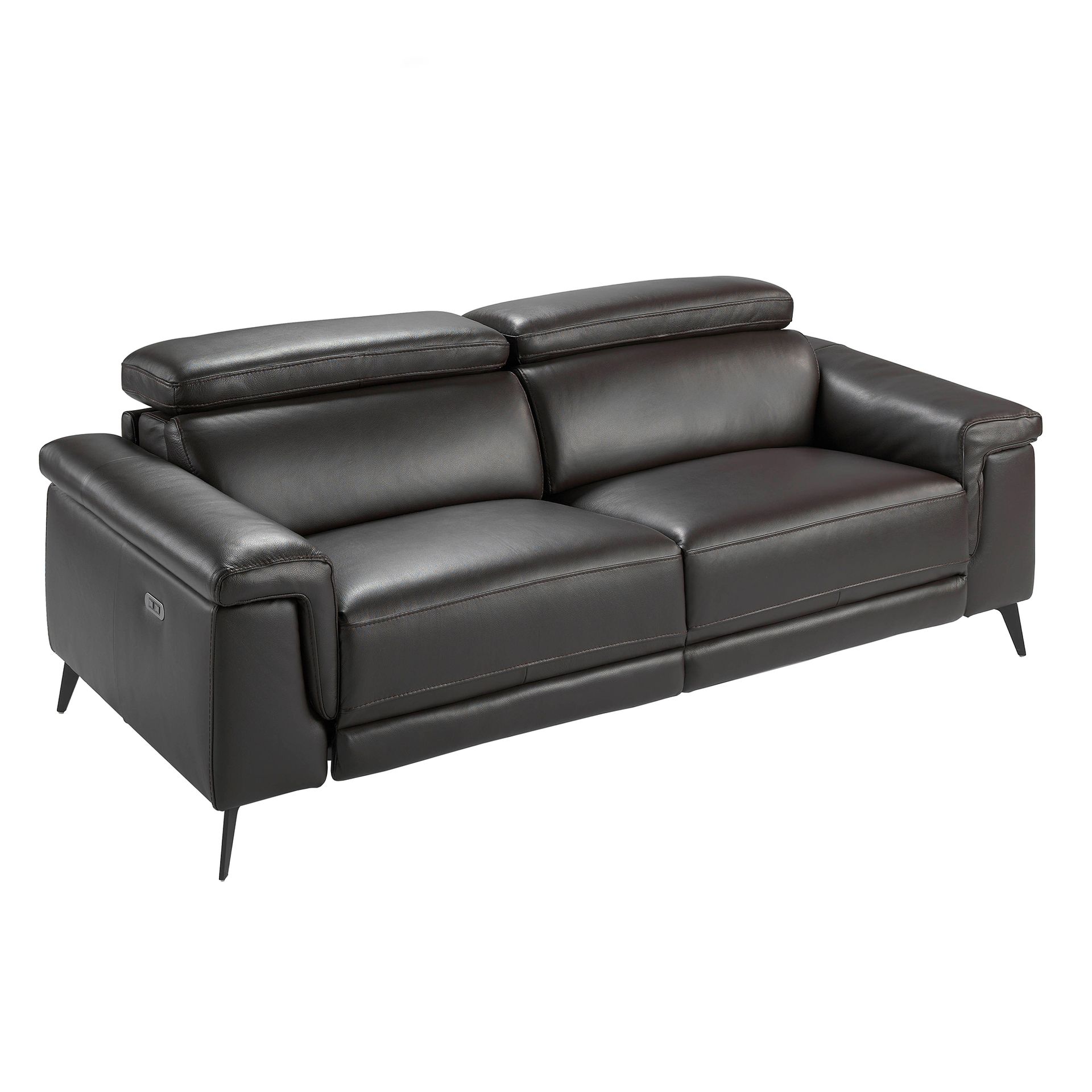 3 seater chocolate brown leather relax sofa