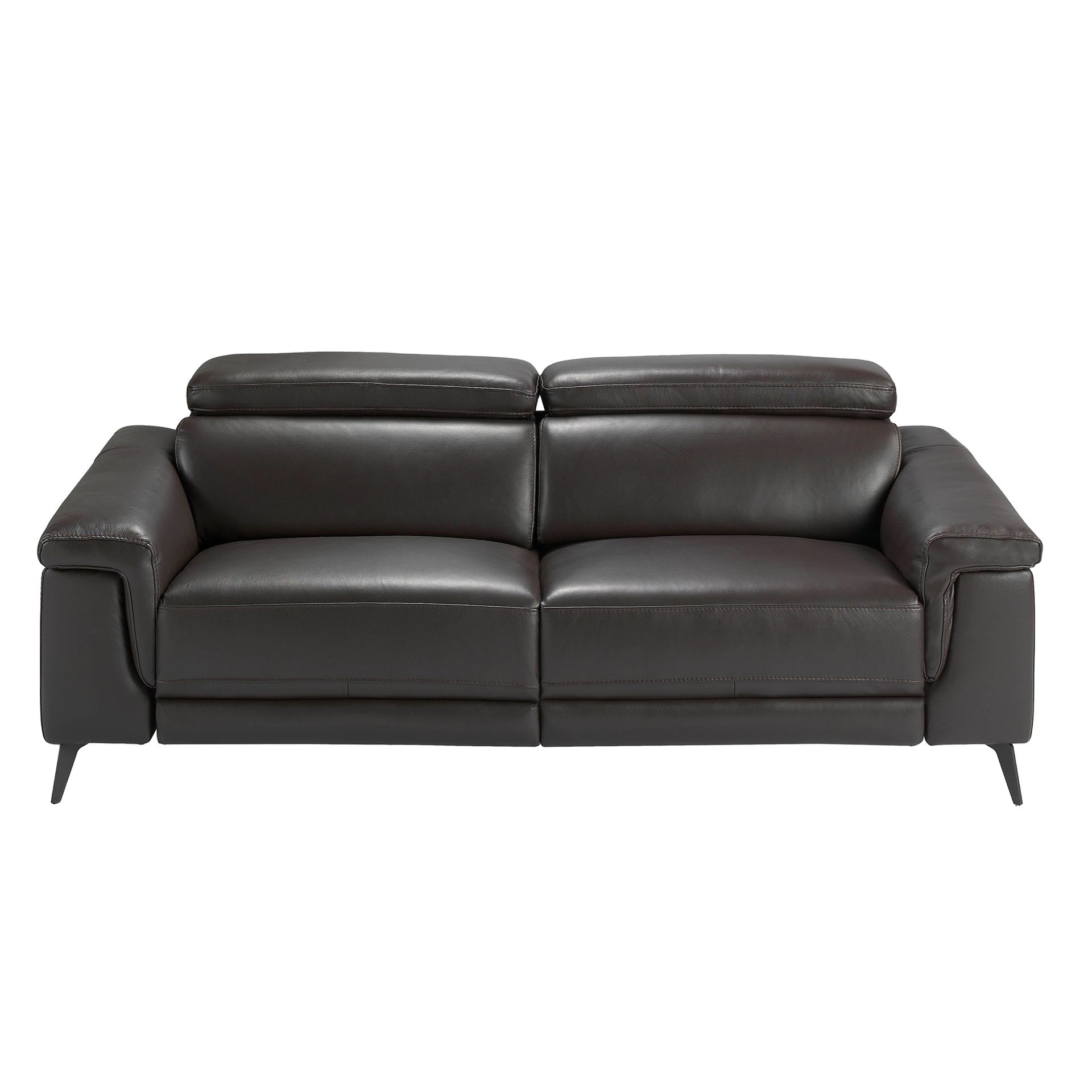 3 seater chocolate brown leather relax sofa