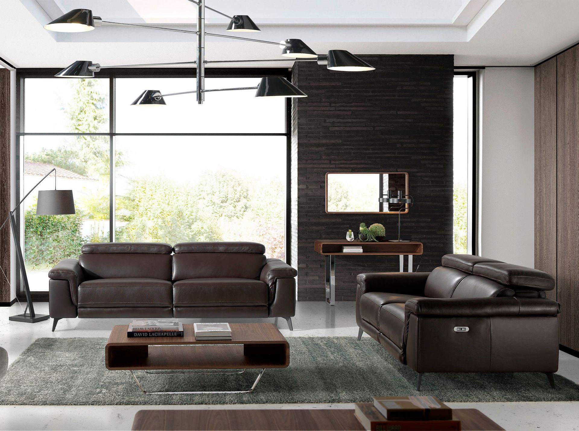 3 seater chocolate brown leather relax sofa