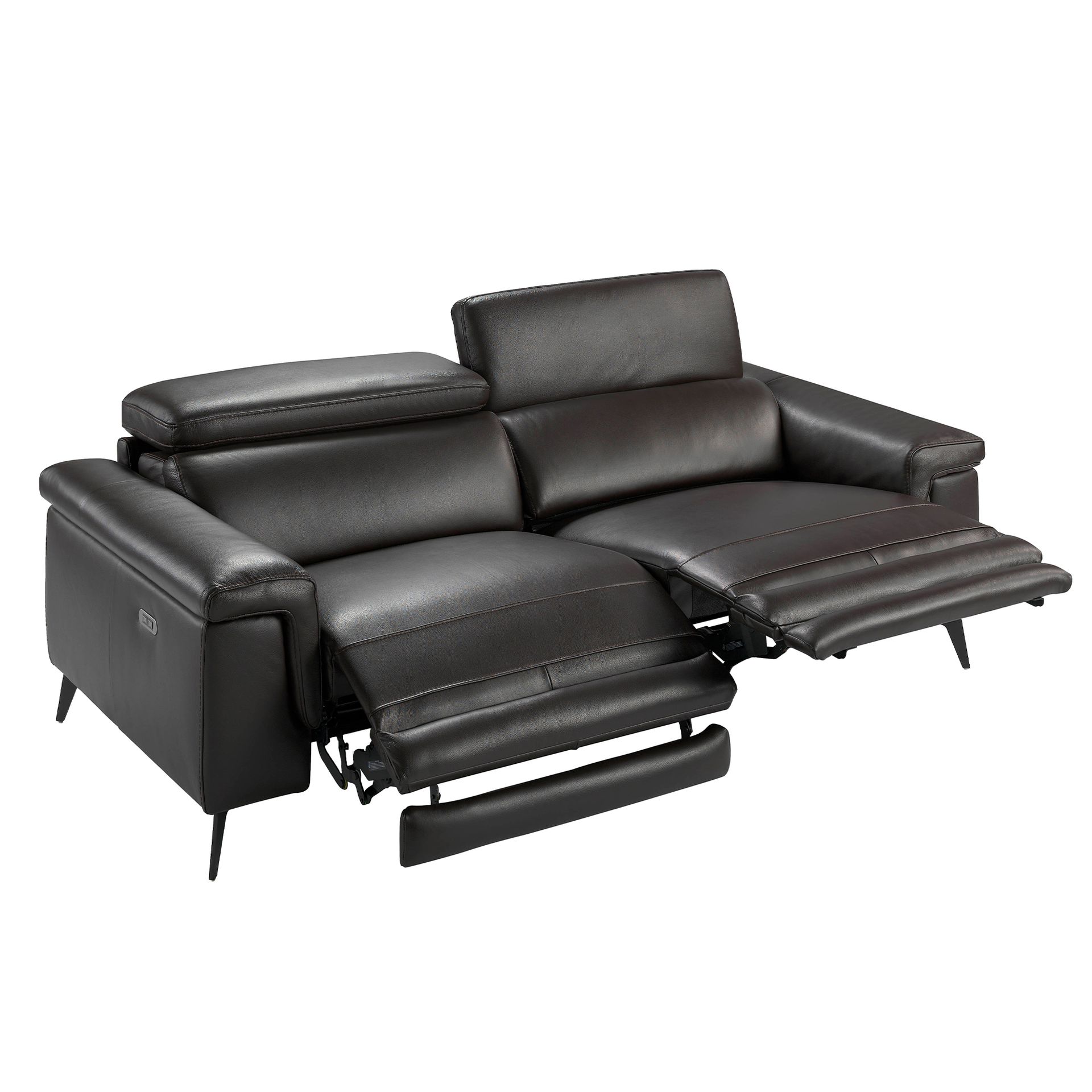 3 seater chocolate brown leather relax sofa