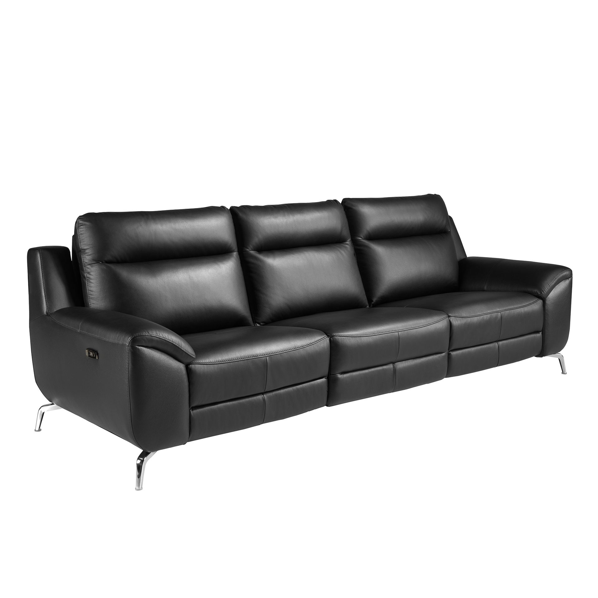 3 seater leather relax sofa black