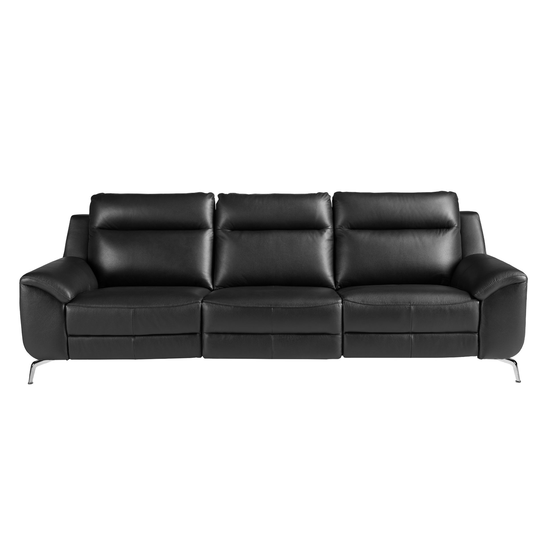 3 seater leather relax sofa black
