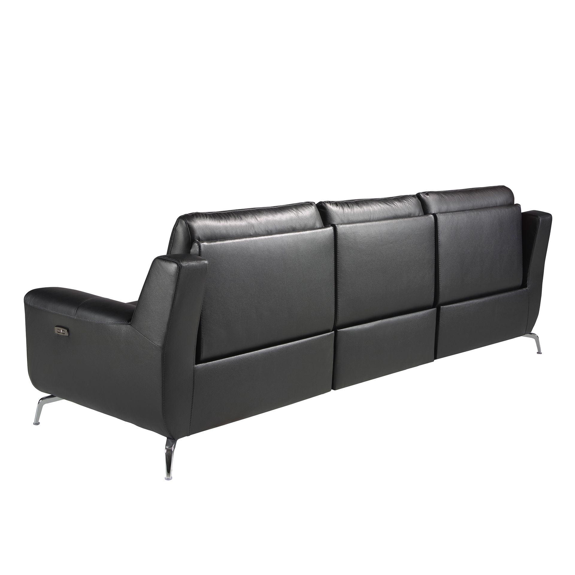 3 seater leather relax sofa black