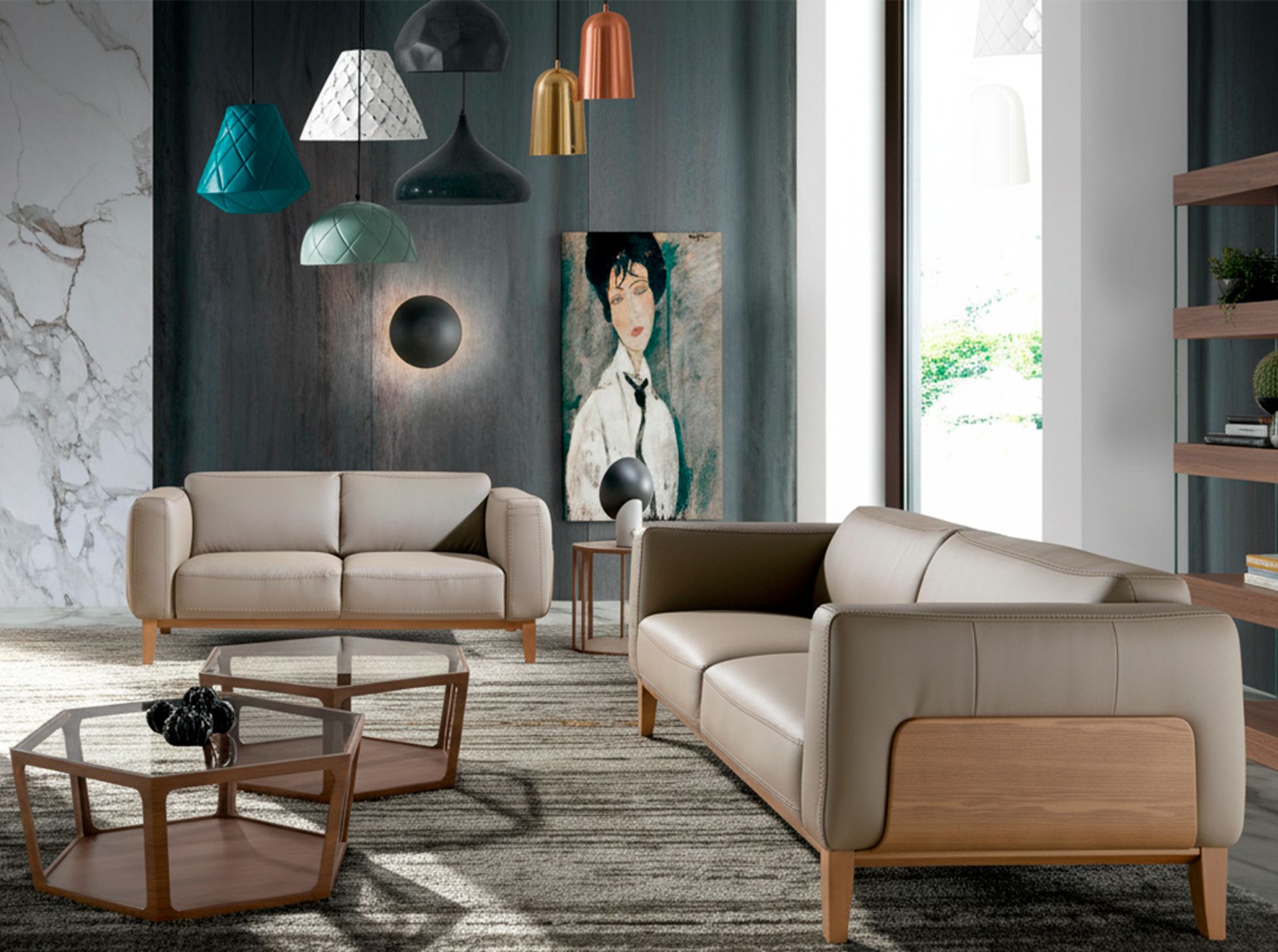 3 seater mink leather sofa