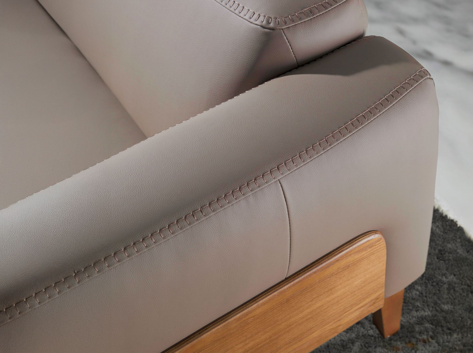 3 seater mink leather sofa