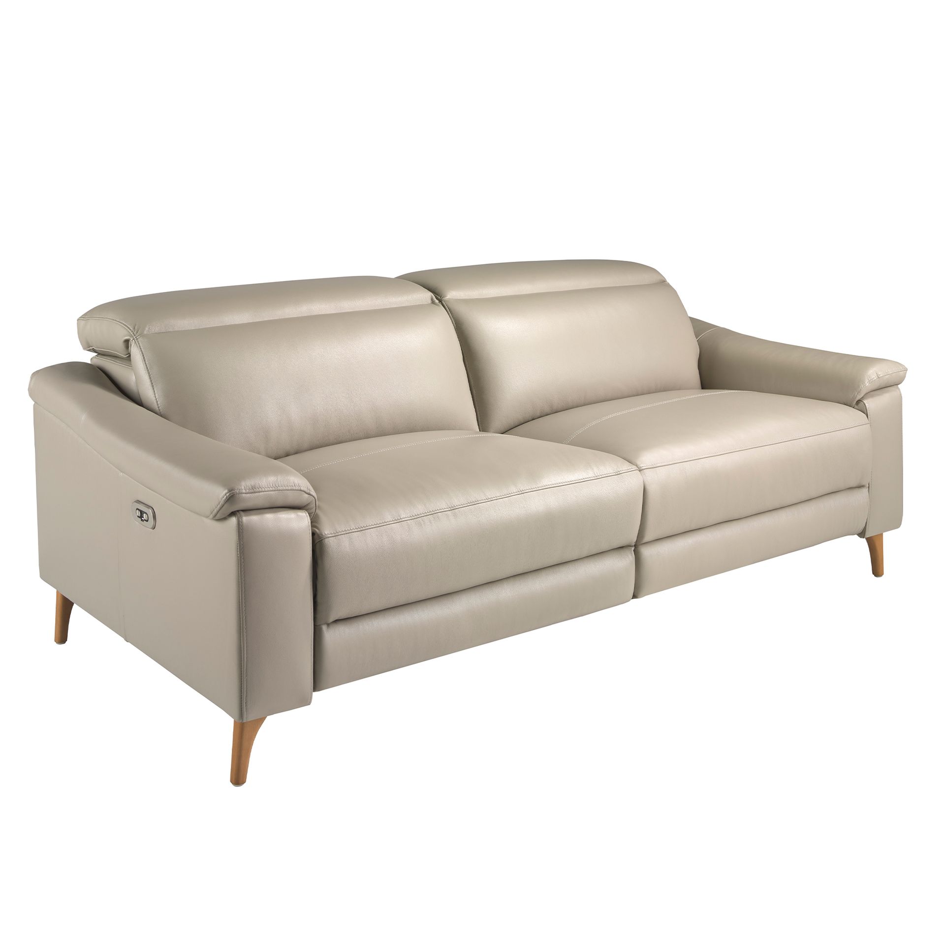 3 seater relax sofa in taupe grey leather