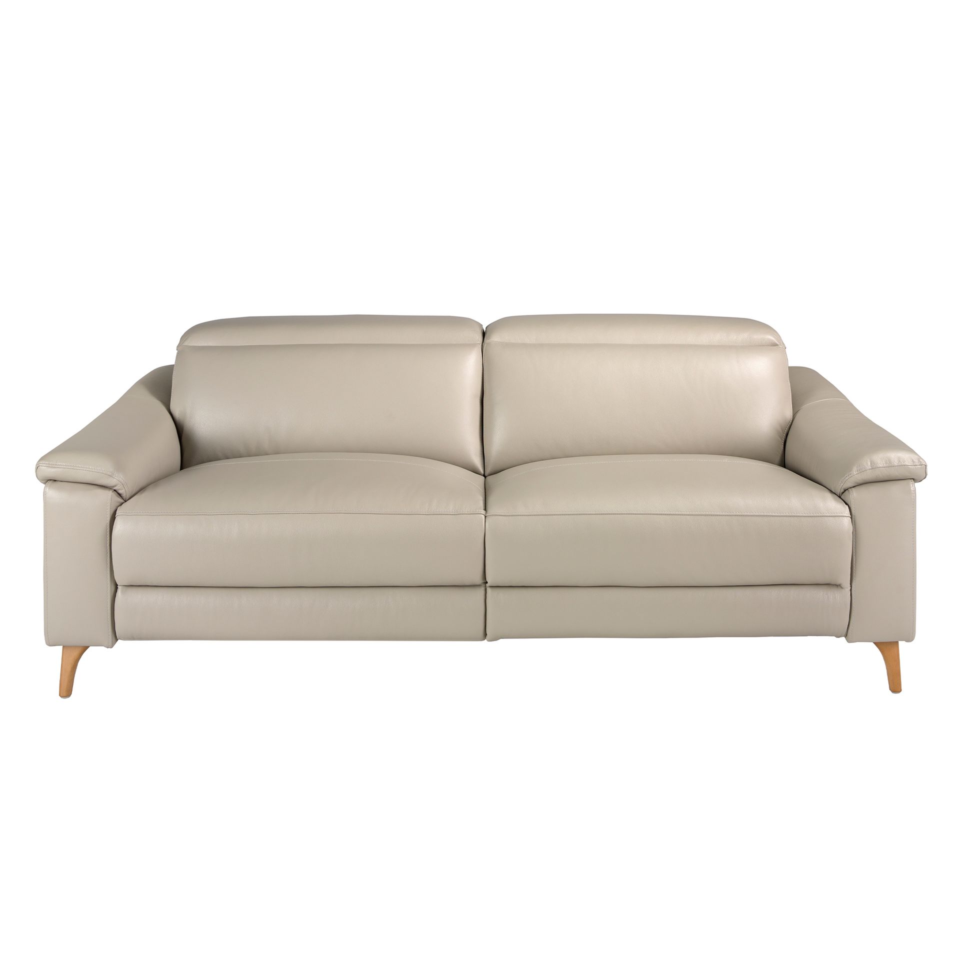 3 seater relax sofa in taupe grey leather