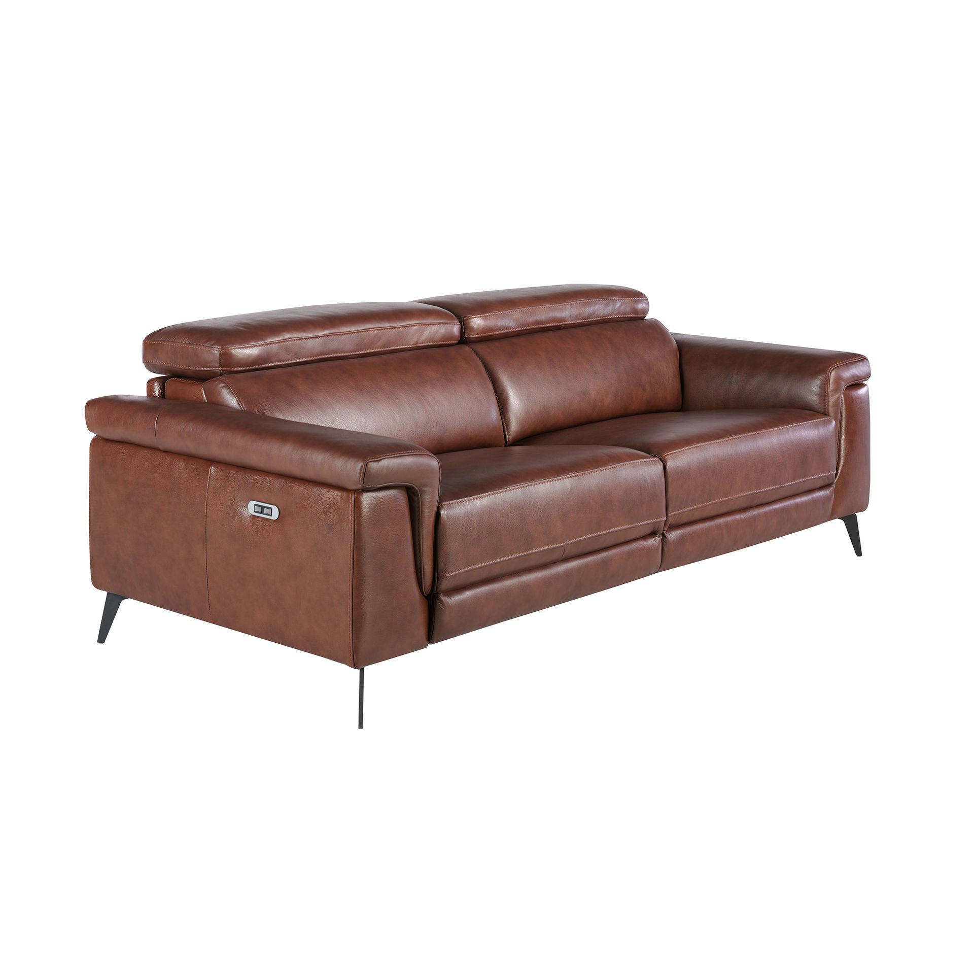 3 seater relaxation sofa in brown leather