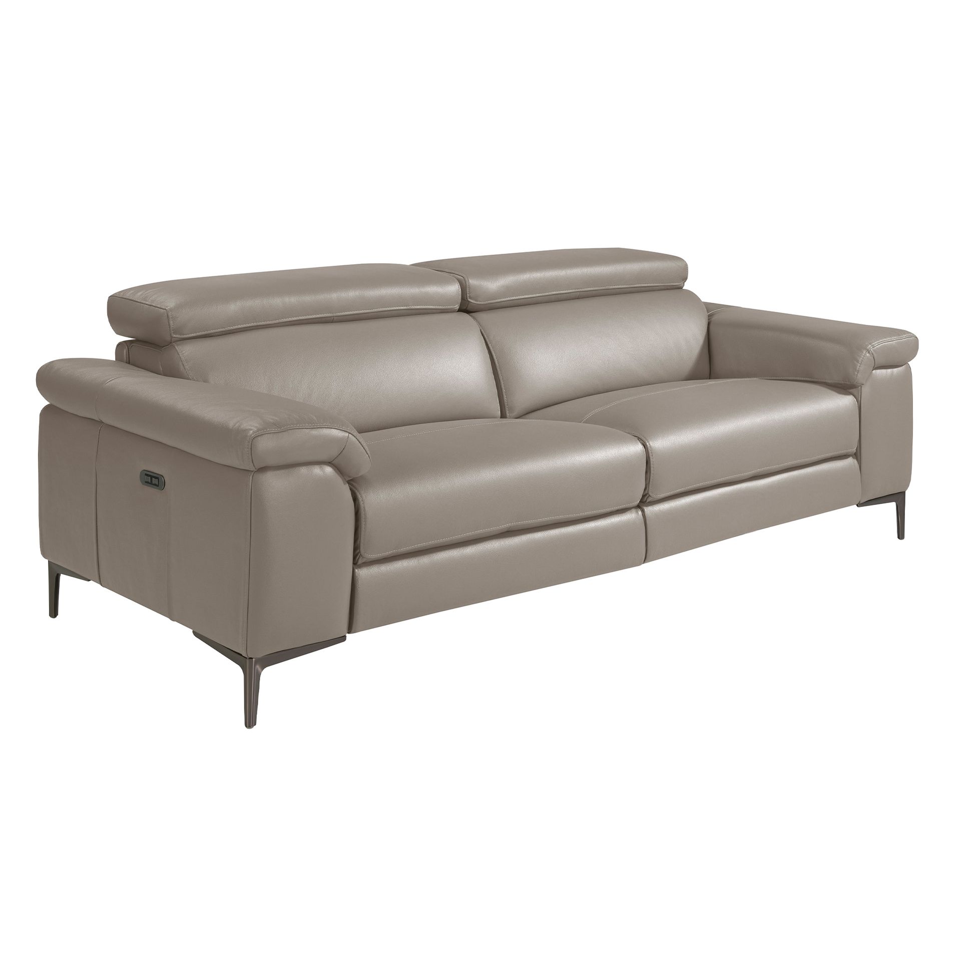 3 seater relaxation sofa in dark grey leather