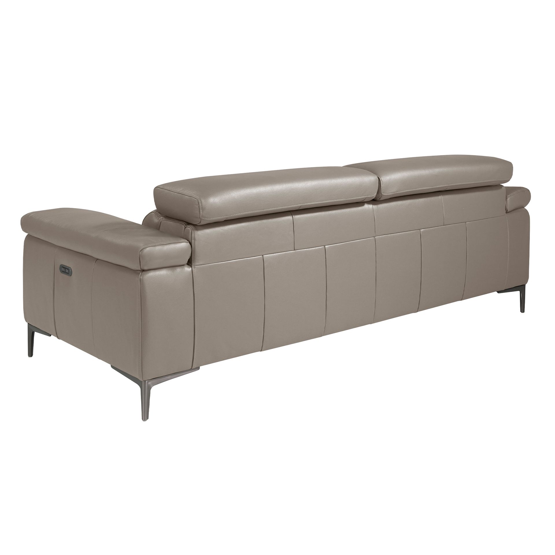 3 seater relaxation sofa in dark grey leather