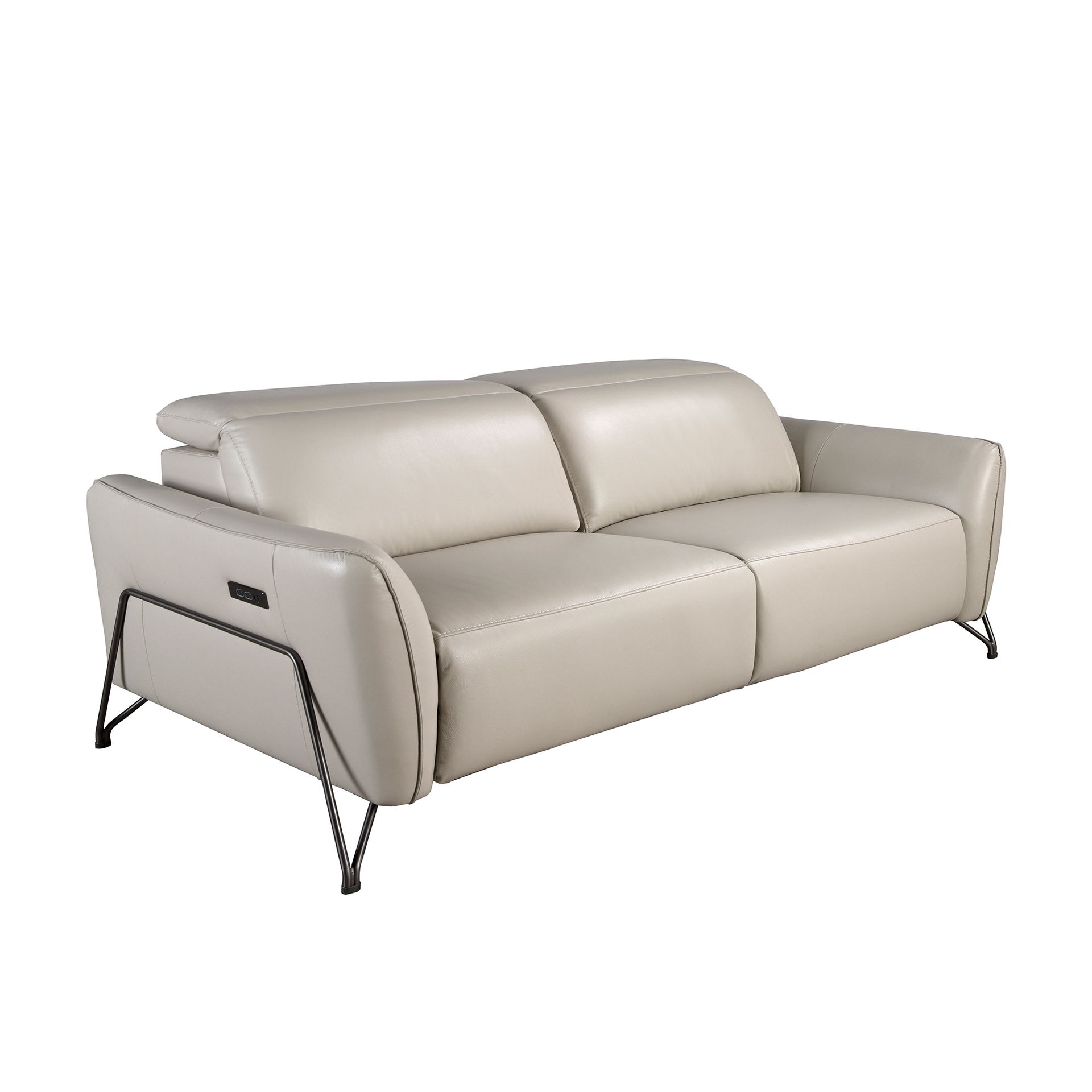 3 seater relaxation sofa in sand leather