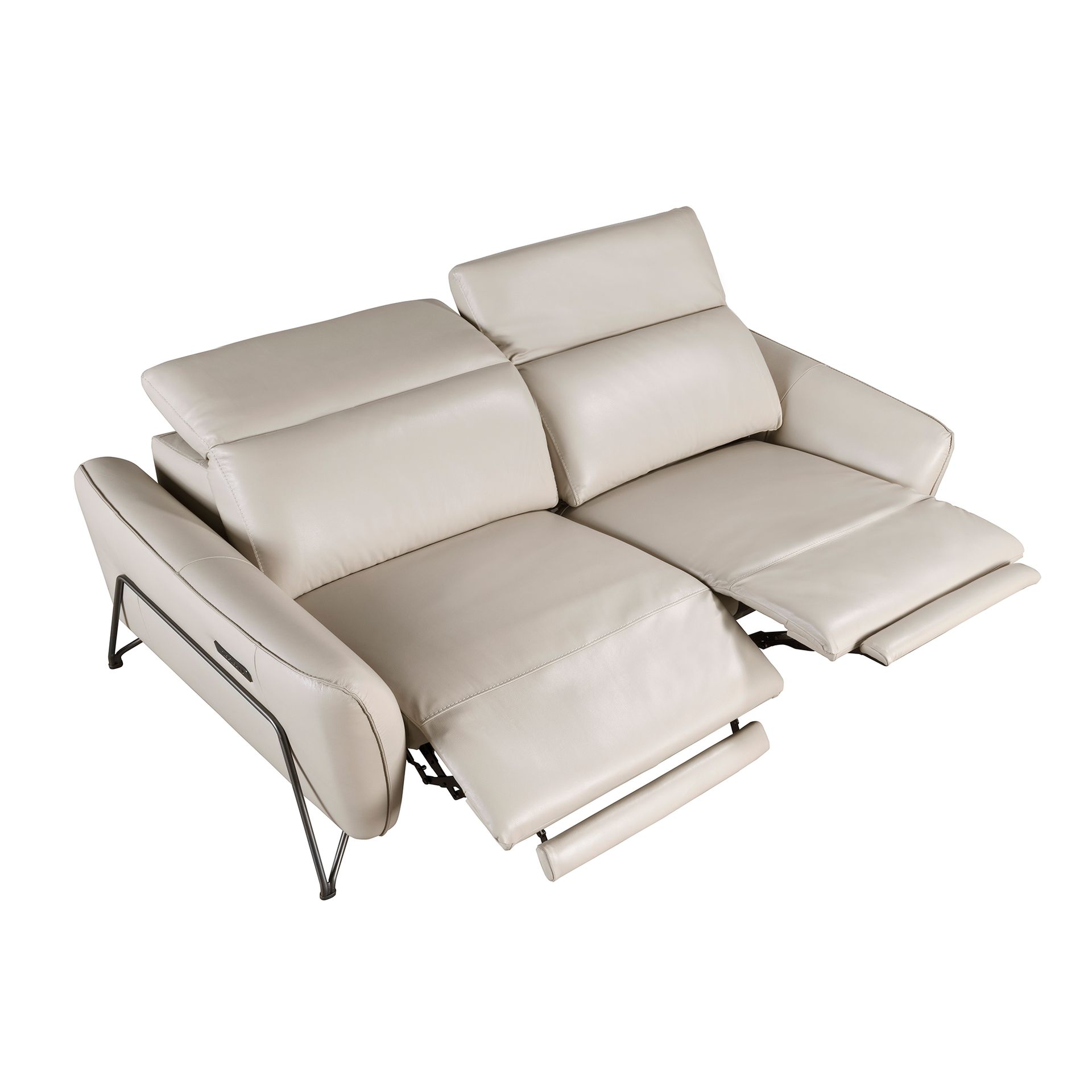 3 seater relaxation sofa in sand leather