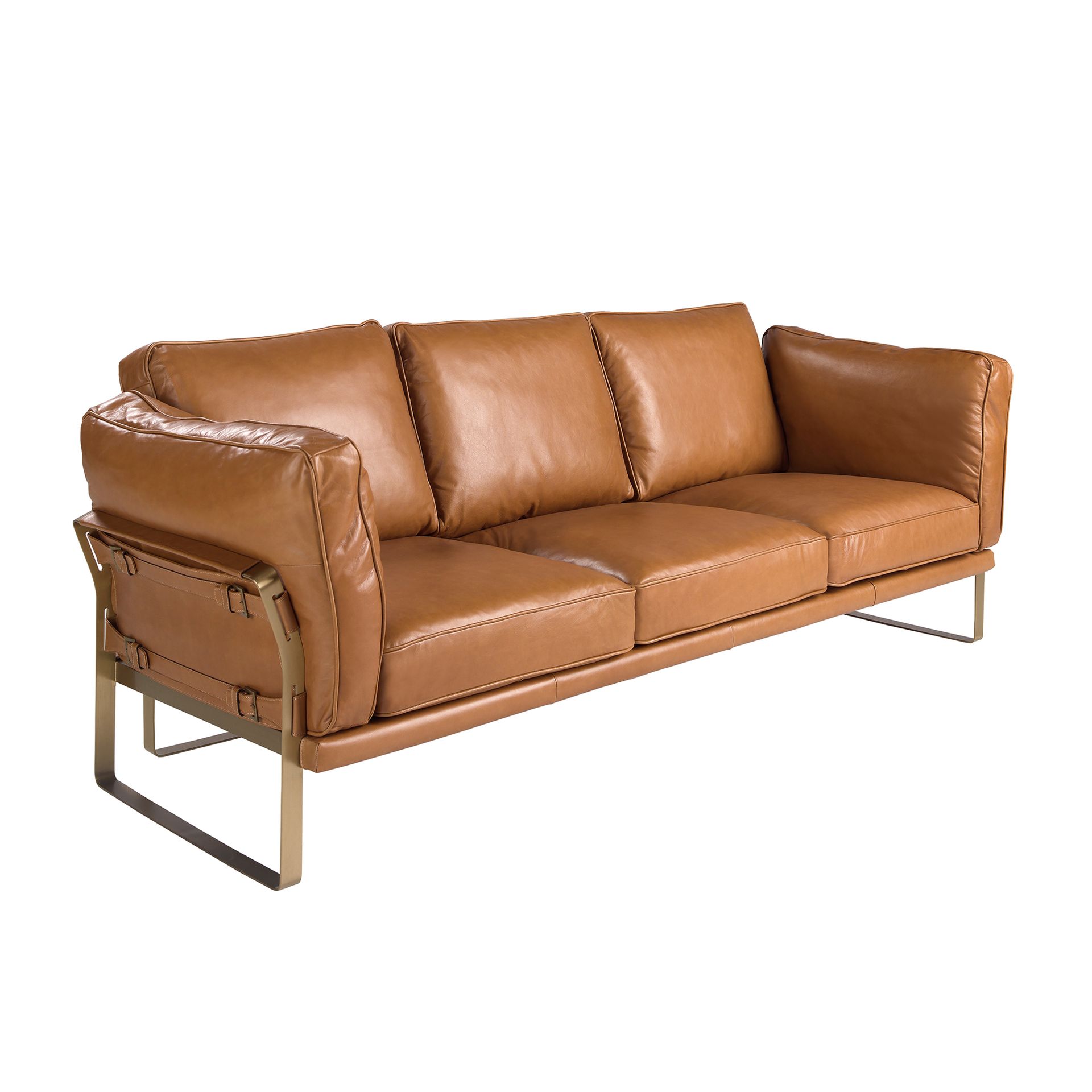 3 seater sofa in camel leather