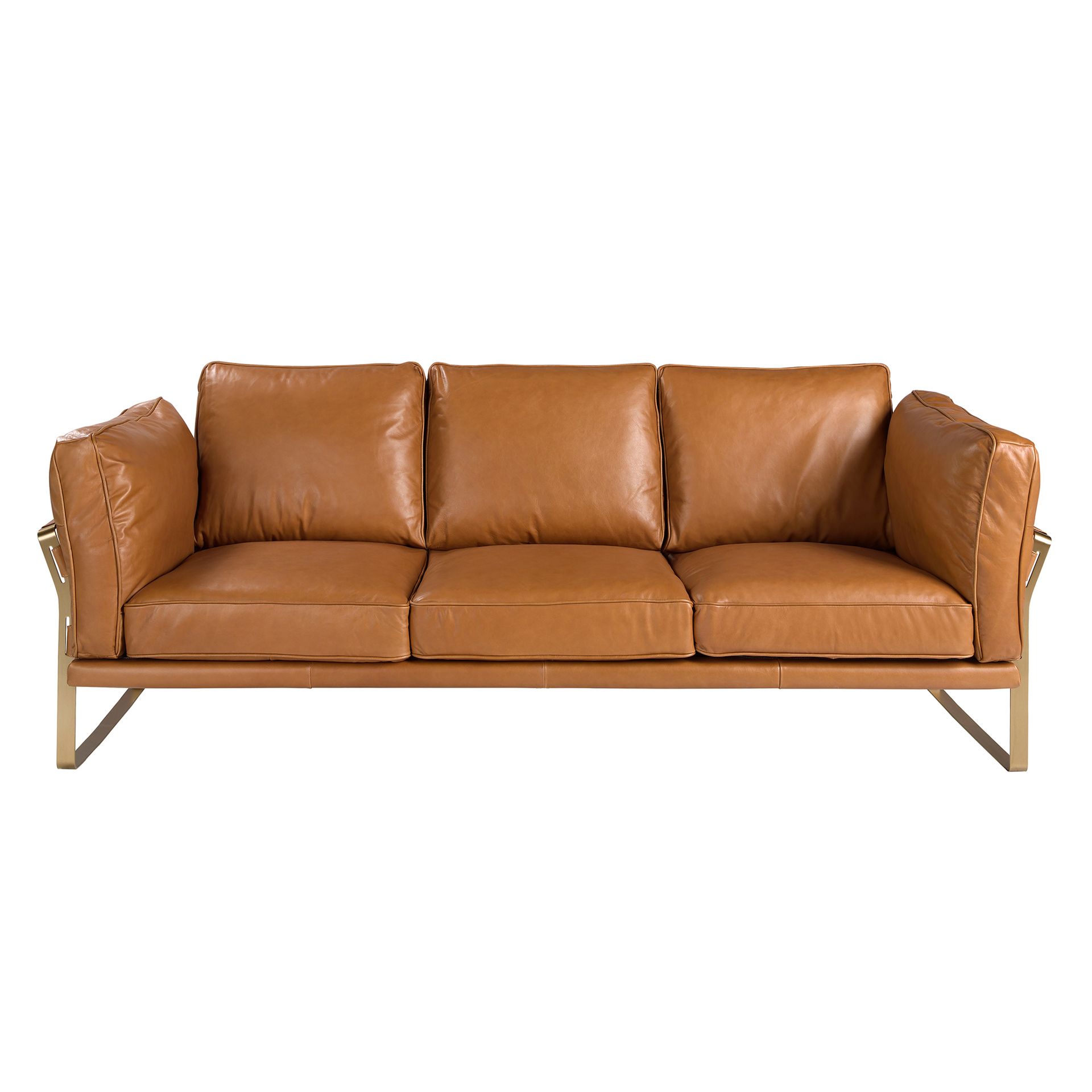3 seater sofa in camel leather