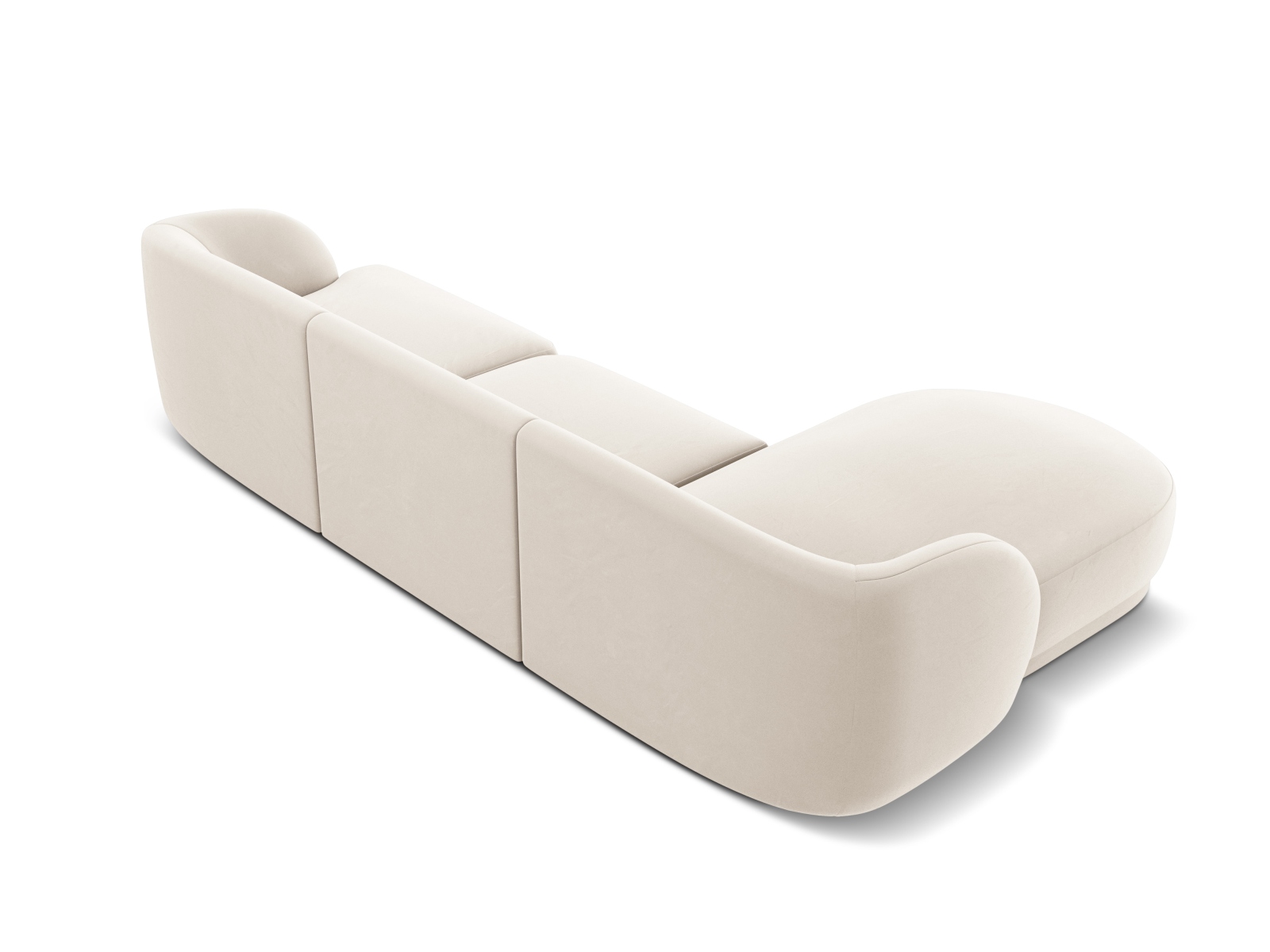 Velvet Left Corner Sofa, "Miley", 4 Seats, 255x156x70