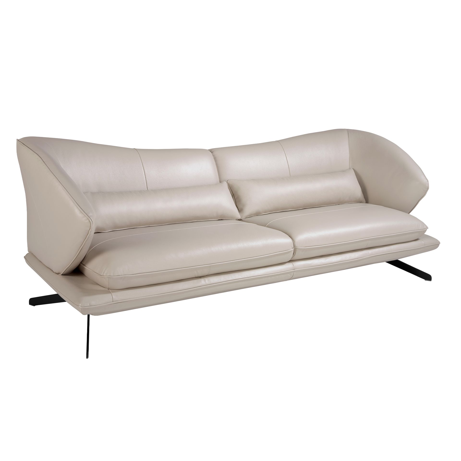 3 seater sofa in taupe grey leather