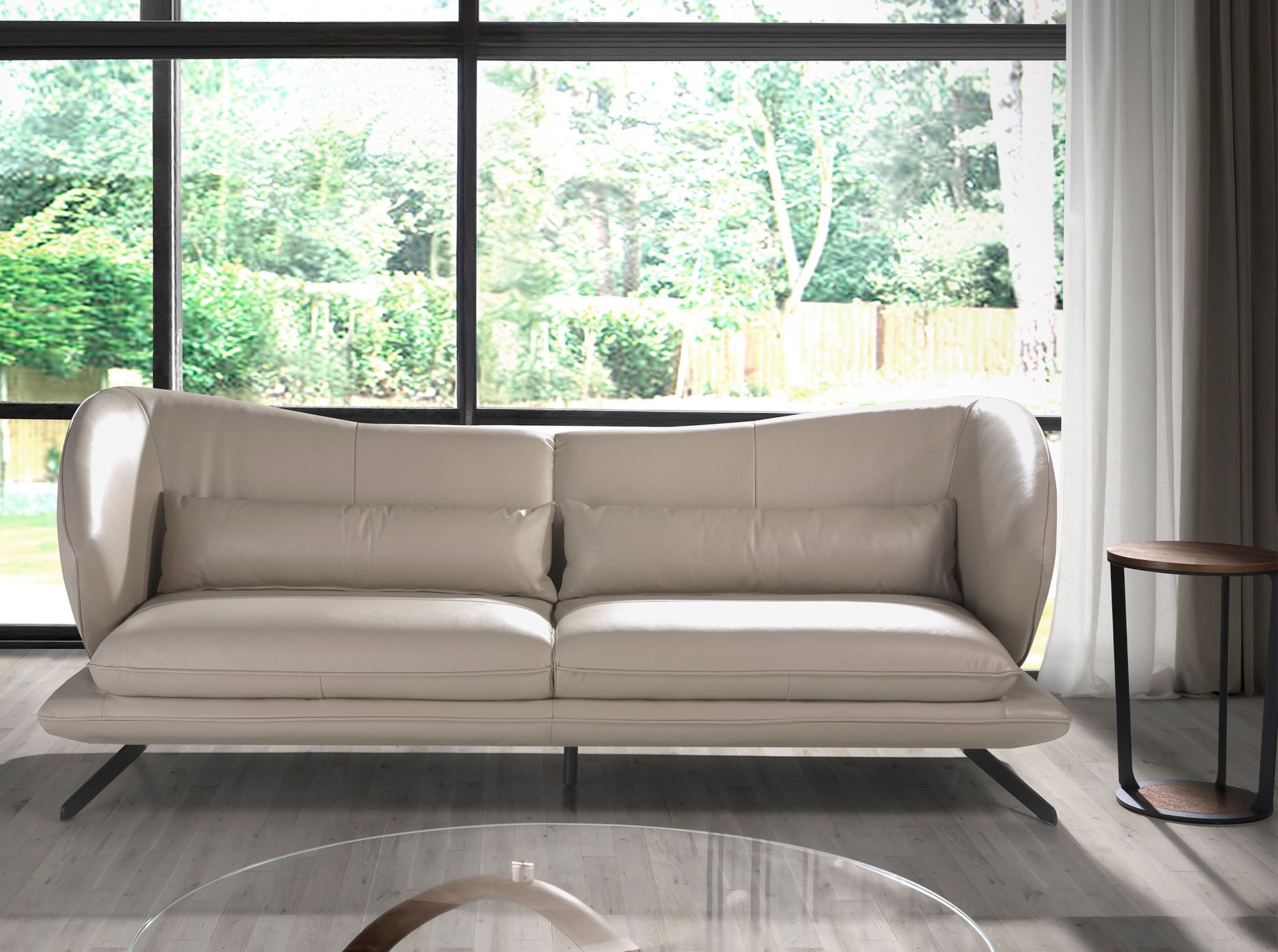 3 seater sofa in taupe grey leather