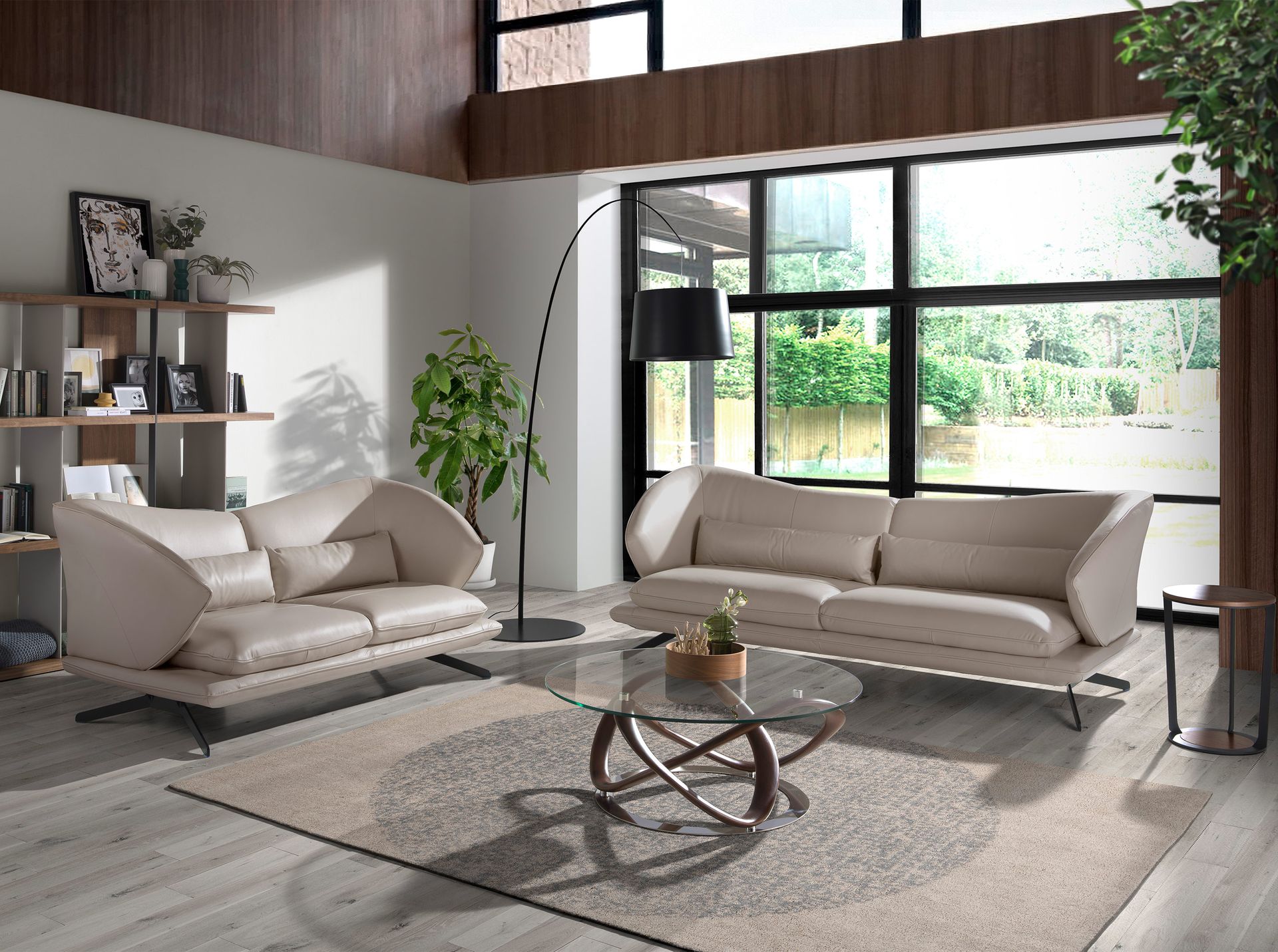 3 seater sofa in taupe grey leather