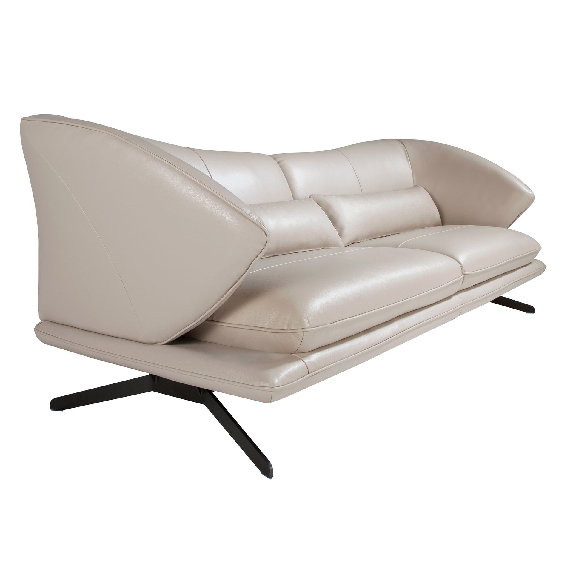 3 seater sofa in taupe grey leather