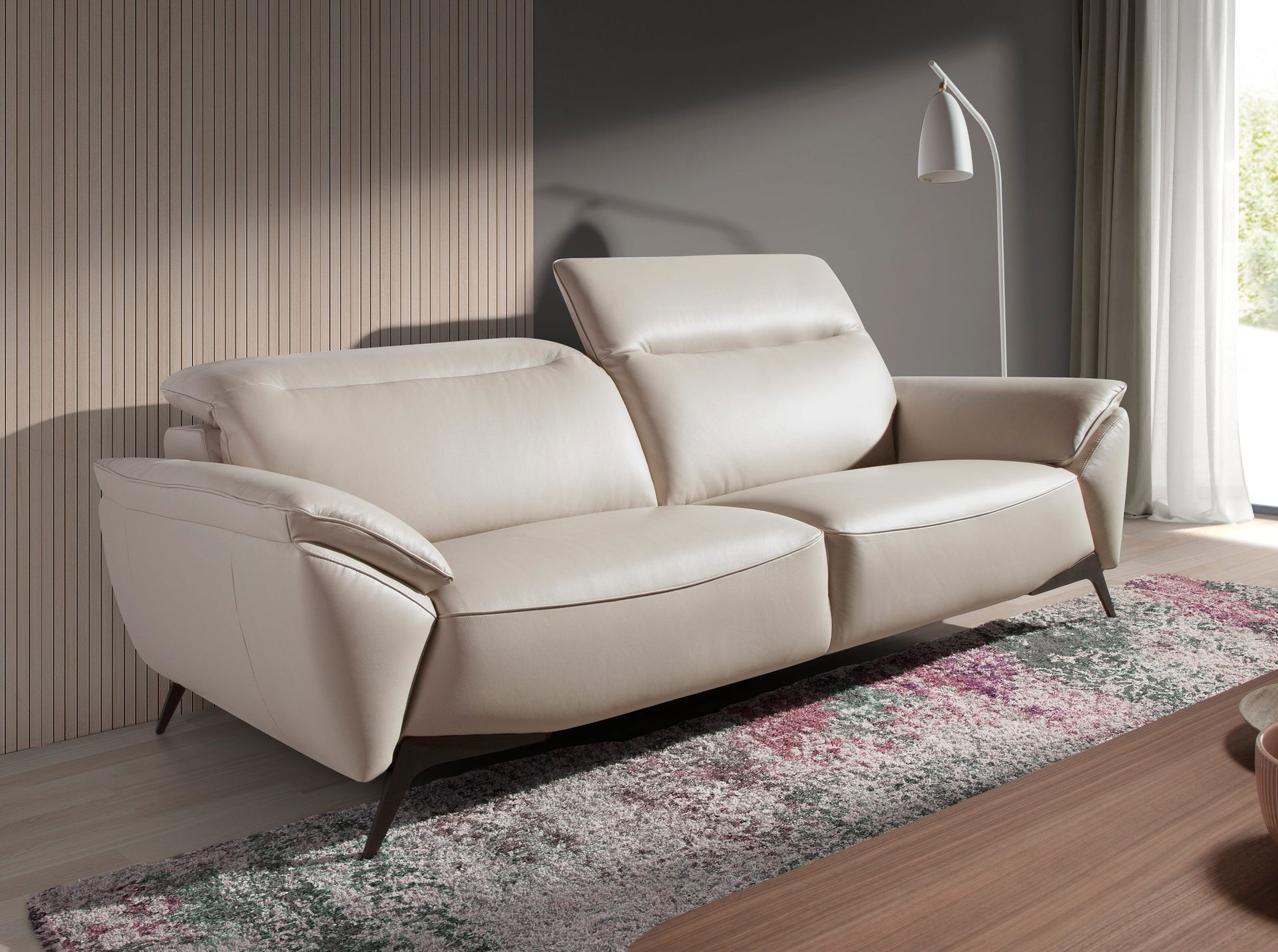 3 seater sofa in taupe leather