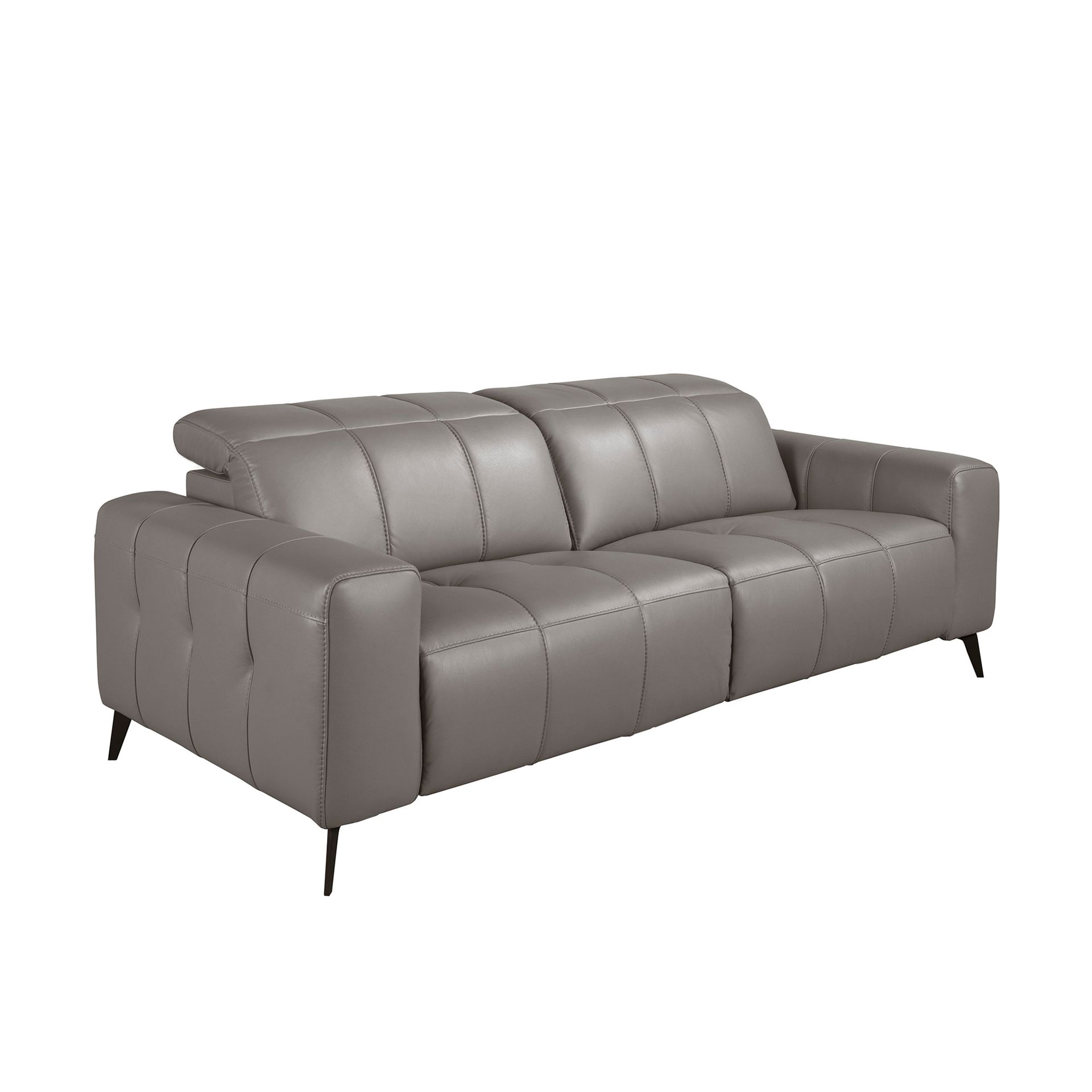 3-seat relaxation sofa in grey leather