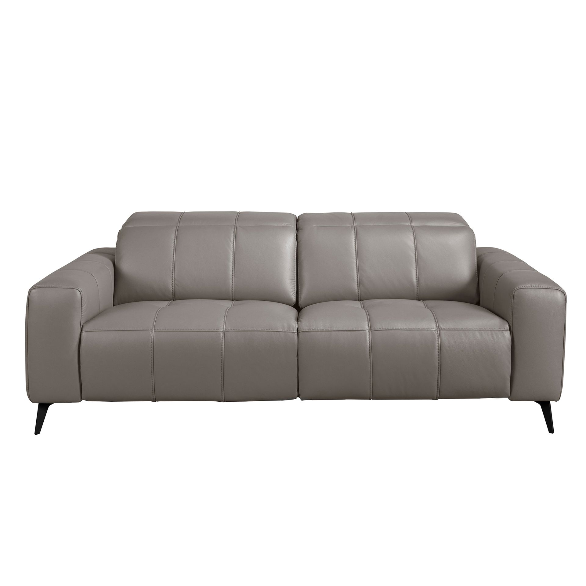 3-seat relaxation sofa in grey leather