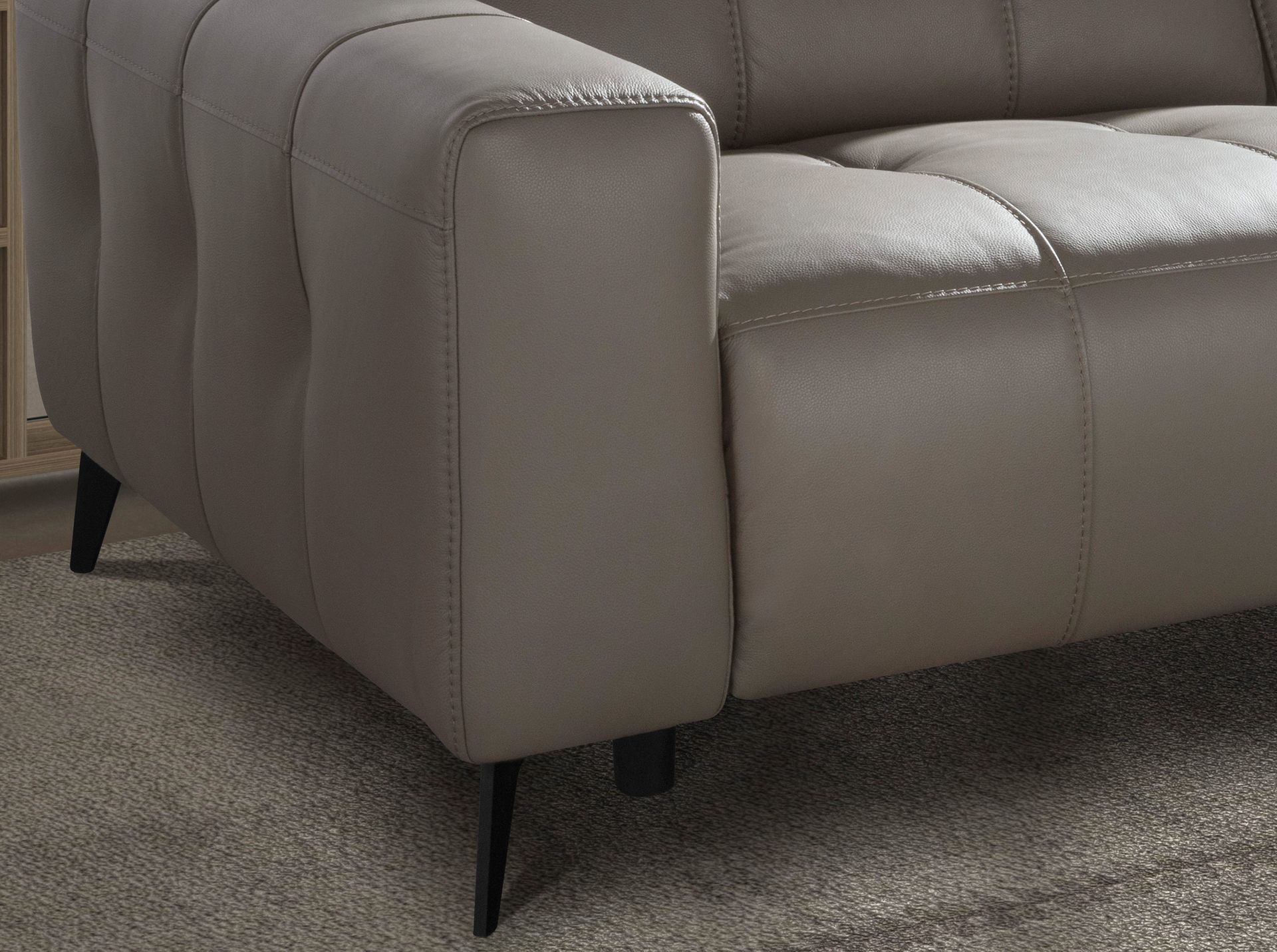 3-seat relaxation sofa in grey leather