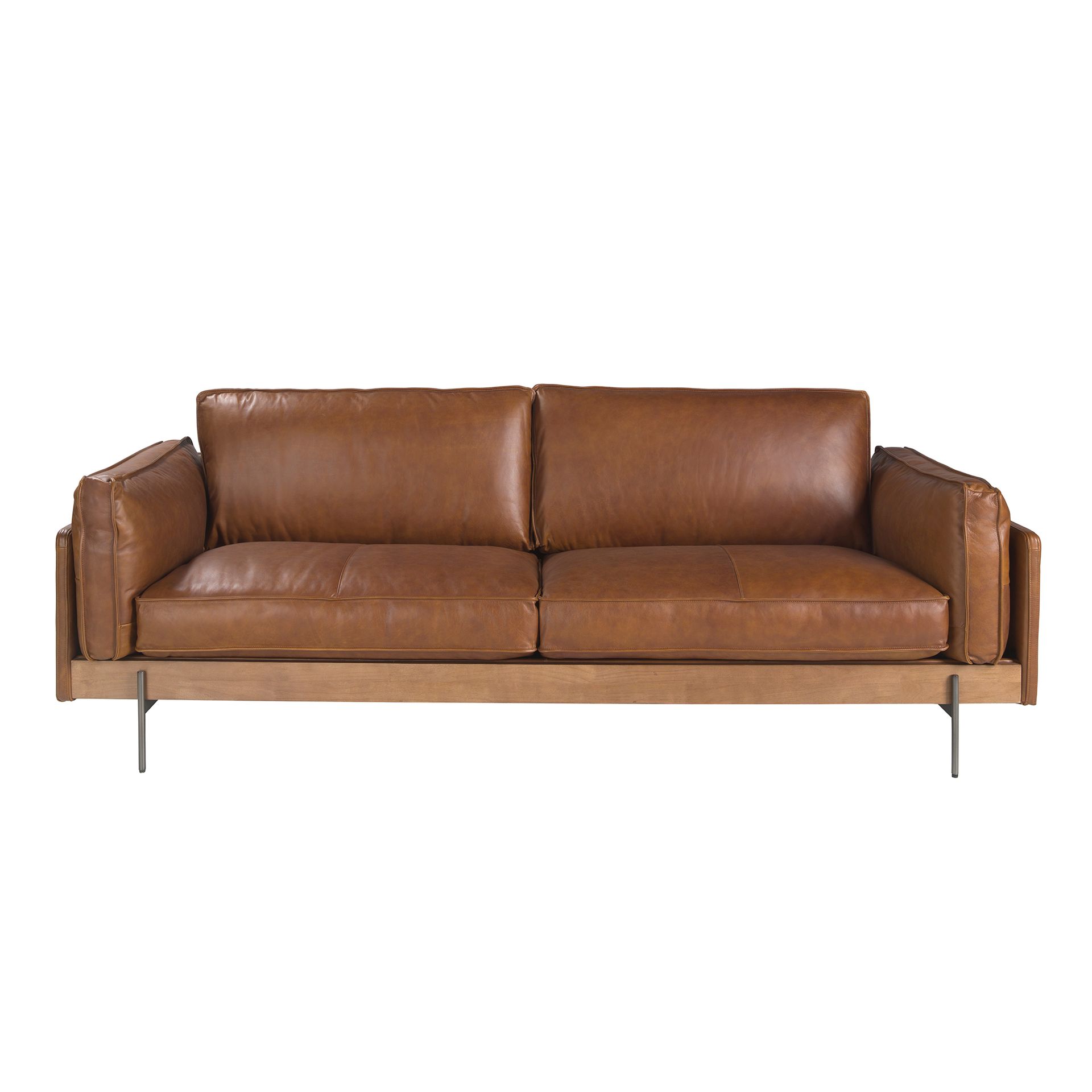 3-seat sofa in tobacco brown leather