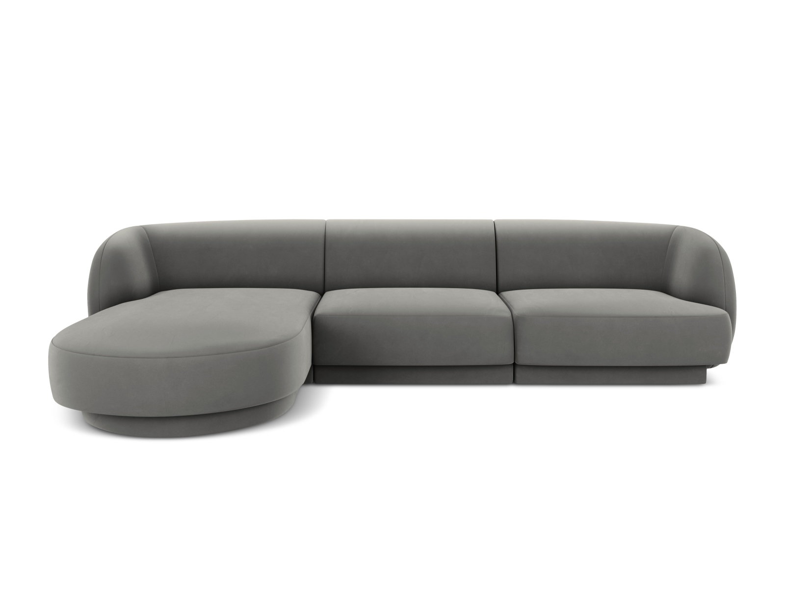 Velvet Left Corner Sofa, "Miley", 4 Seats, 255x156x70