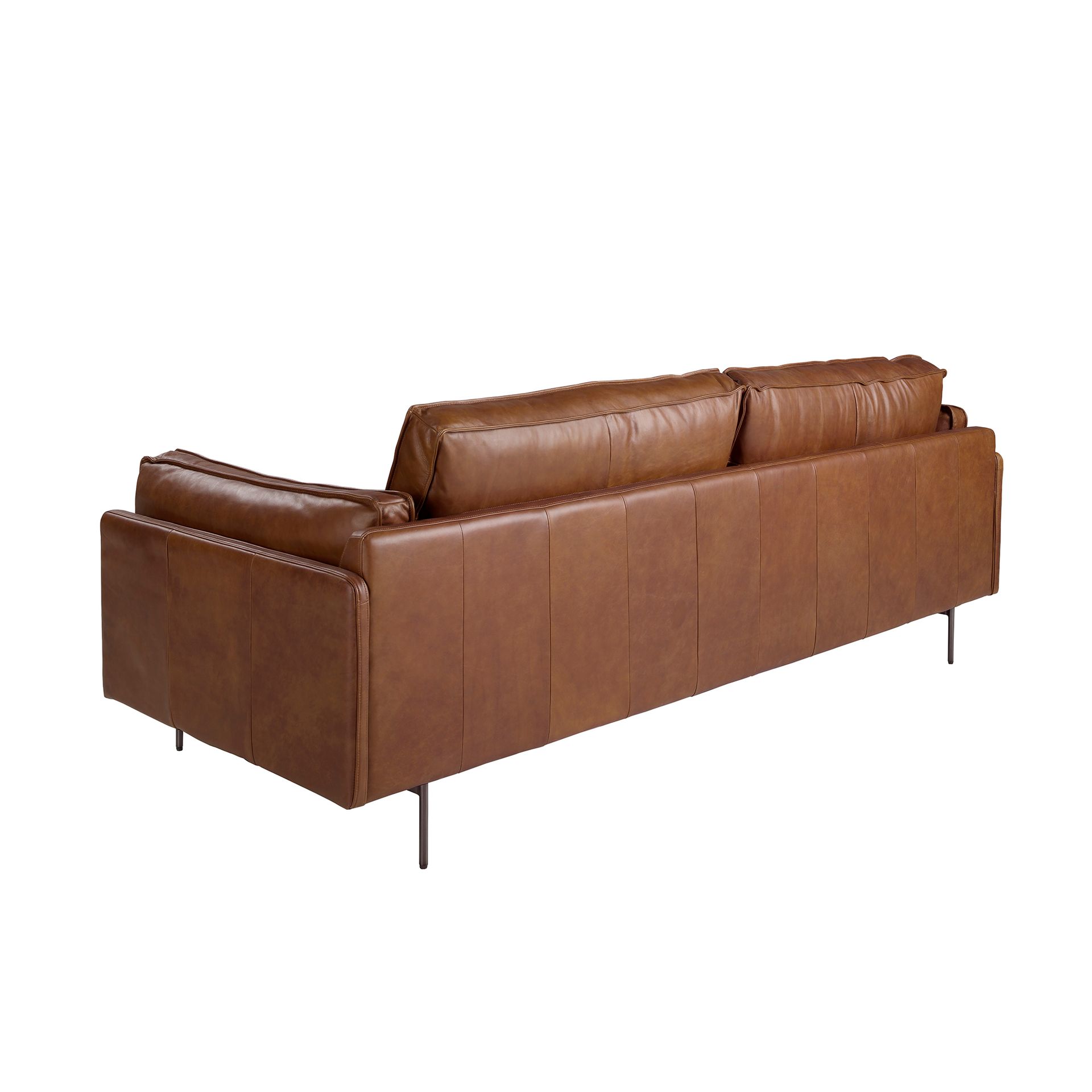 3-seat sofa in tobacco brown leather