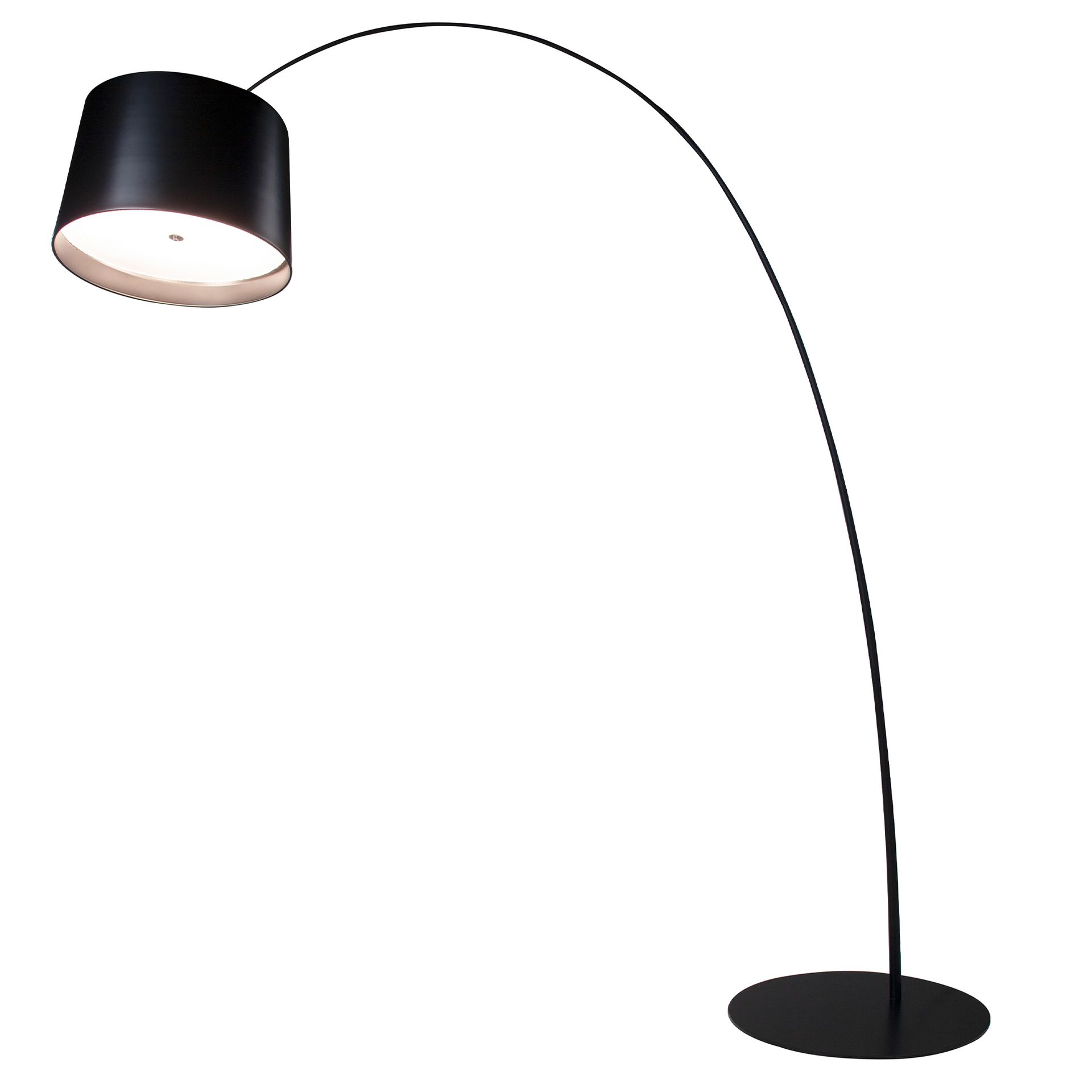 Adjustable floor lamp in black steel
