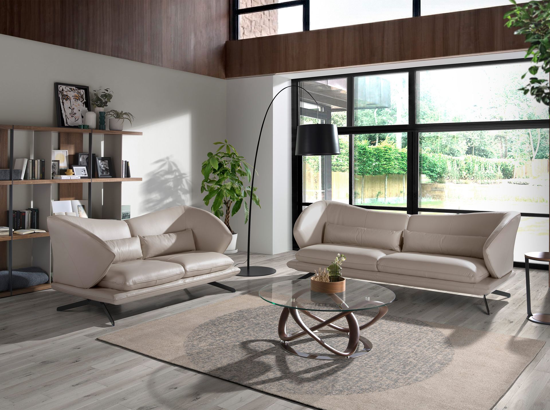 Adjustable floor lamp in black steel