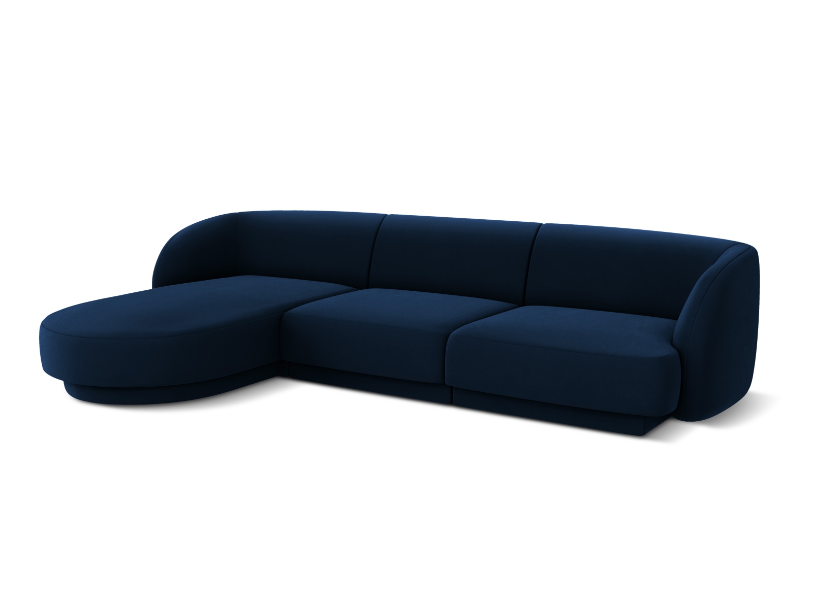 Velvet Left Corner Sofa, "Miley", 4 Seats, 255x156x70