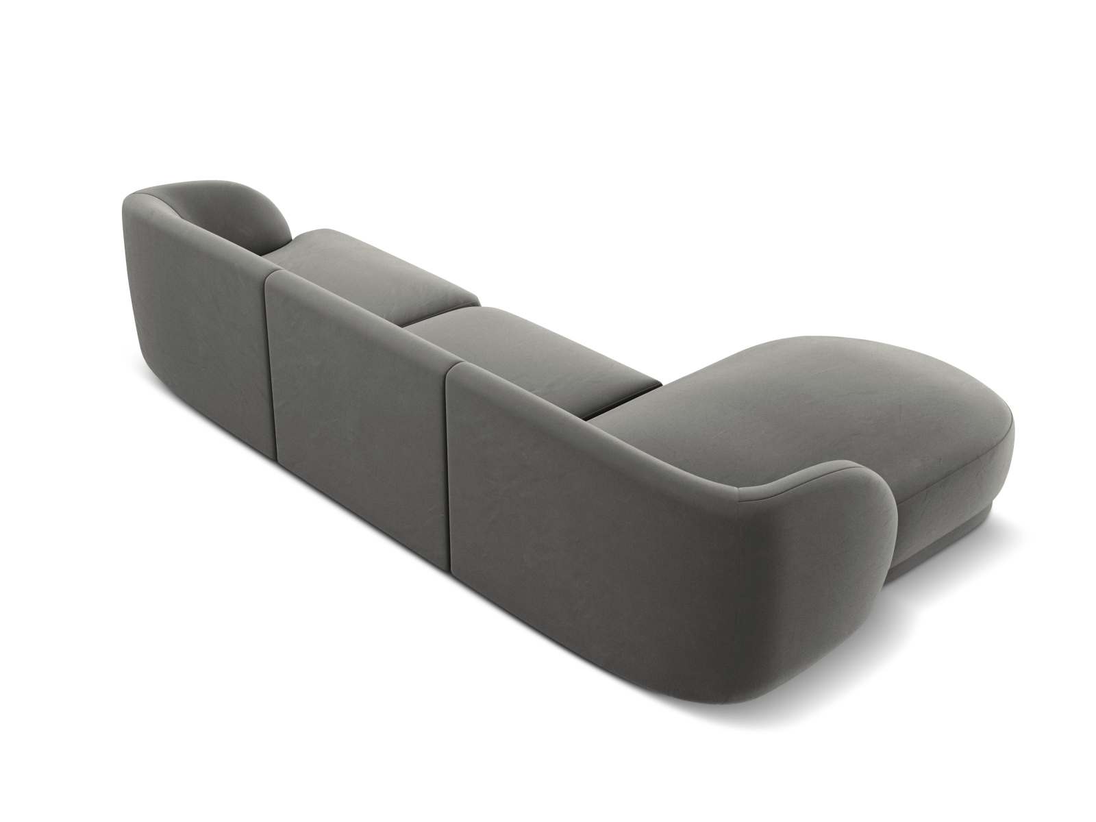 Velvet Left Corner Sofa, "Miley", 4 Seats, 255x156x70