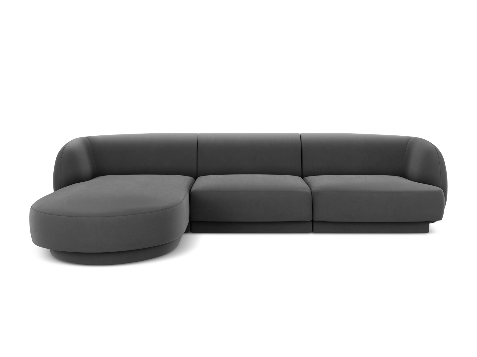 Velvet Left Corner Sofa, "Miley", 4 Seats, 255x156x70