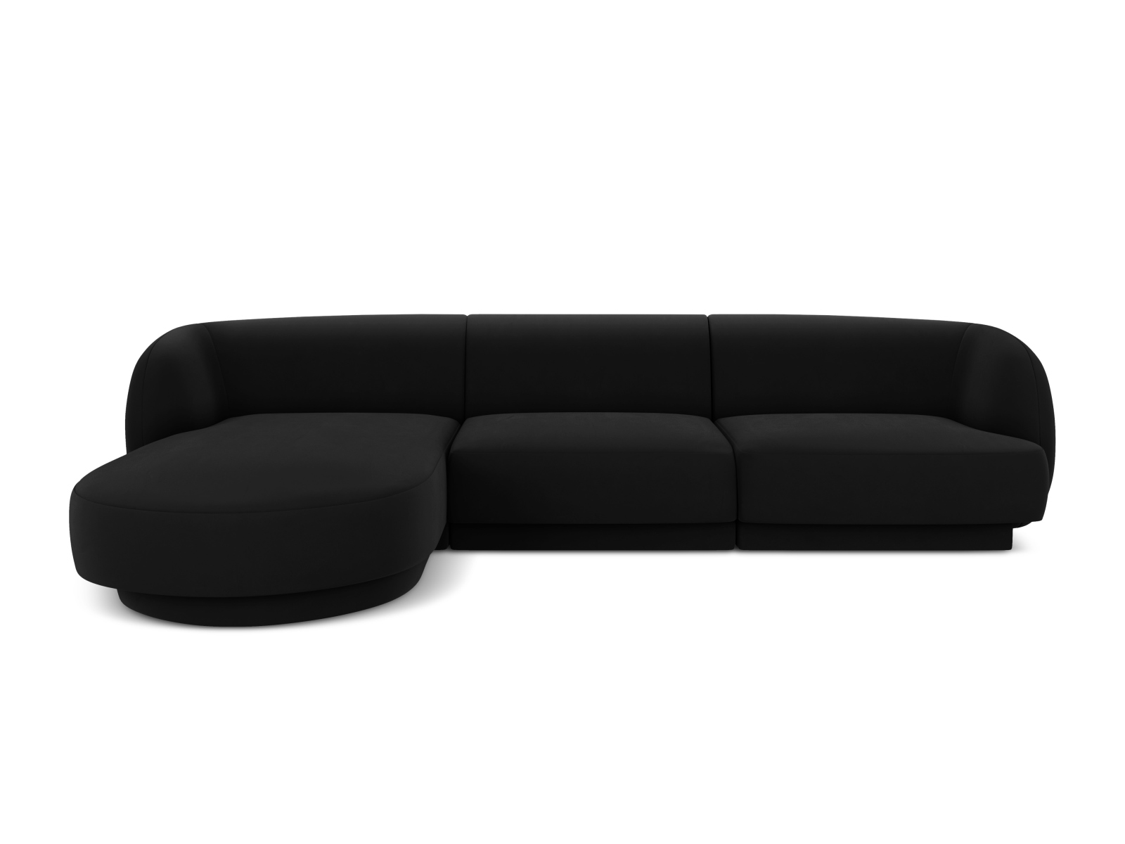 Velvet Left Corner Sofa, "Miley", 4 Seats, 255x156x70